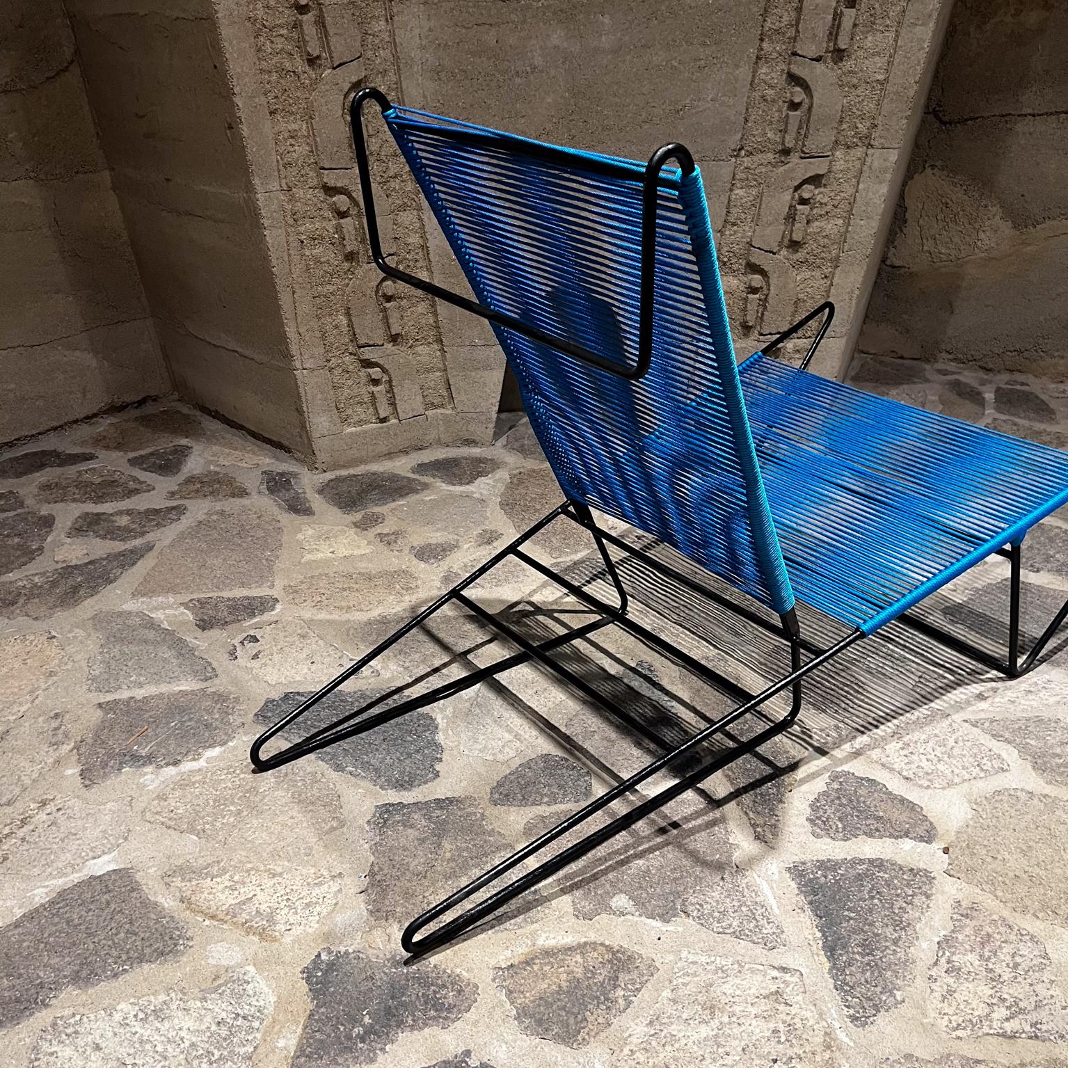 1955 Arturo Pani Custom Modern Blue Lounge Chairs Mexico City For Sale 4