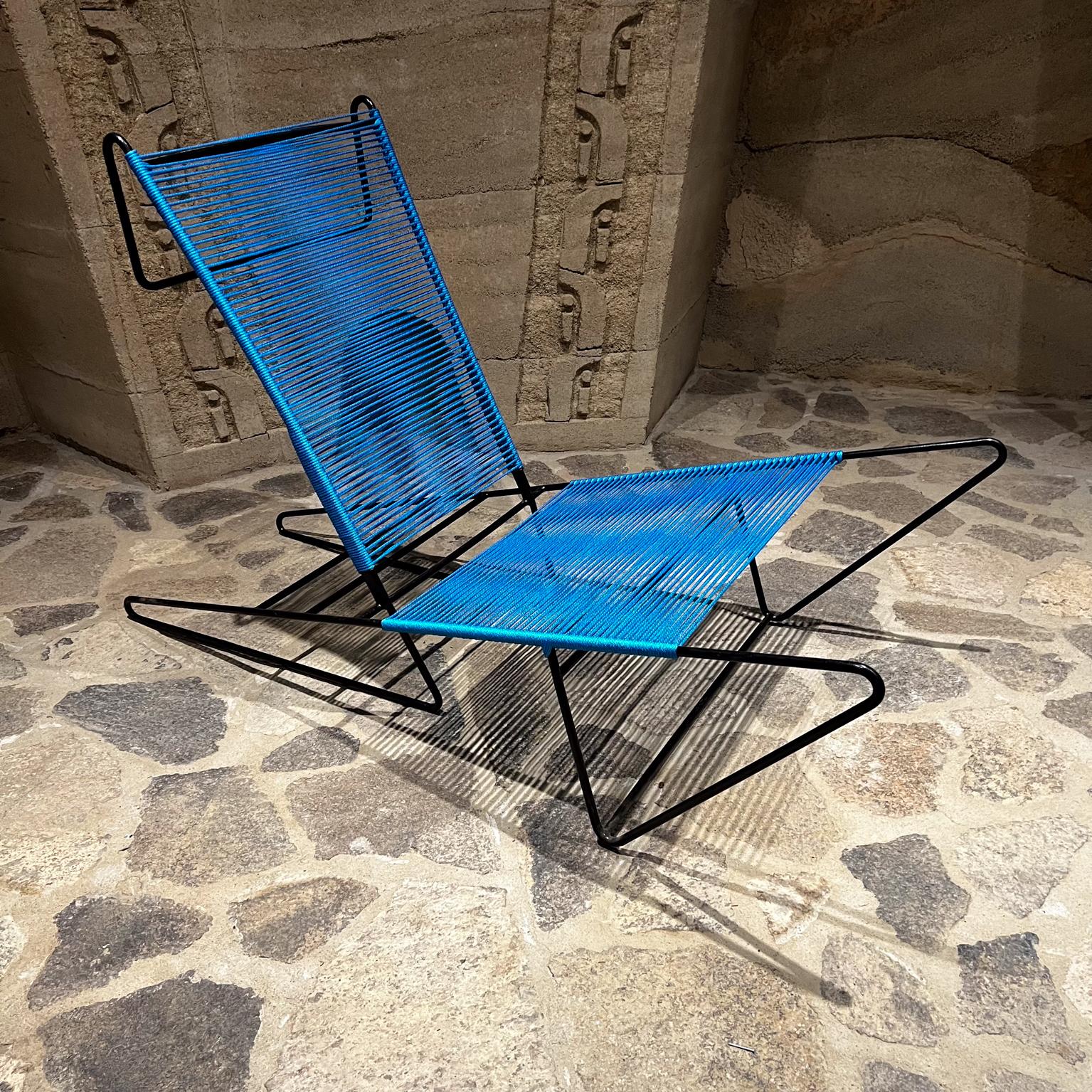 1955 Arturo Pani Custom Modern Blue Lounge Chairs Mexico City In Good Condition For Sale In Chula Vista, CA
