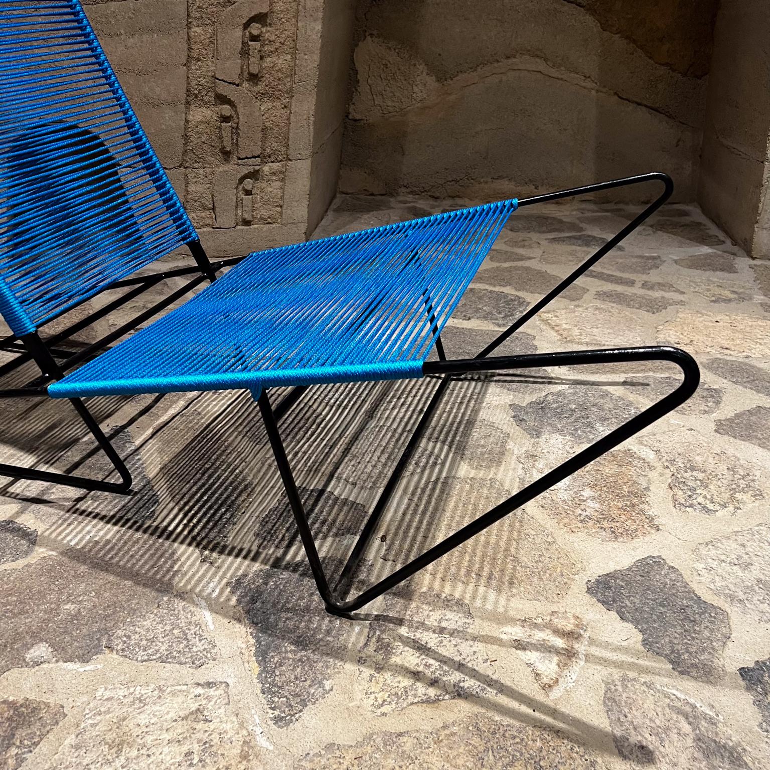 1955 Arturo Pani Custom Modern Blue Lounge Chairs Mexico City For Sale 1