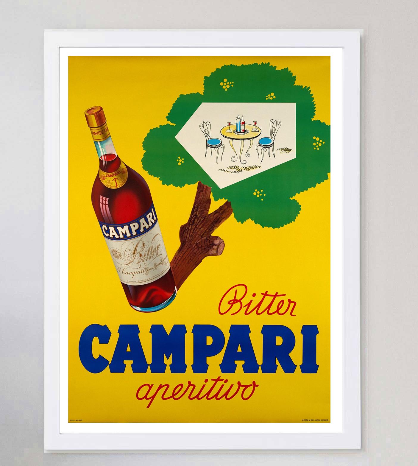 italien Affiche vintage d'origine Bitter Campari Aperitivo, 1955 en vente