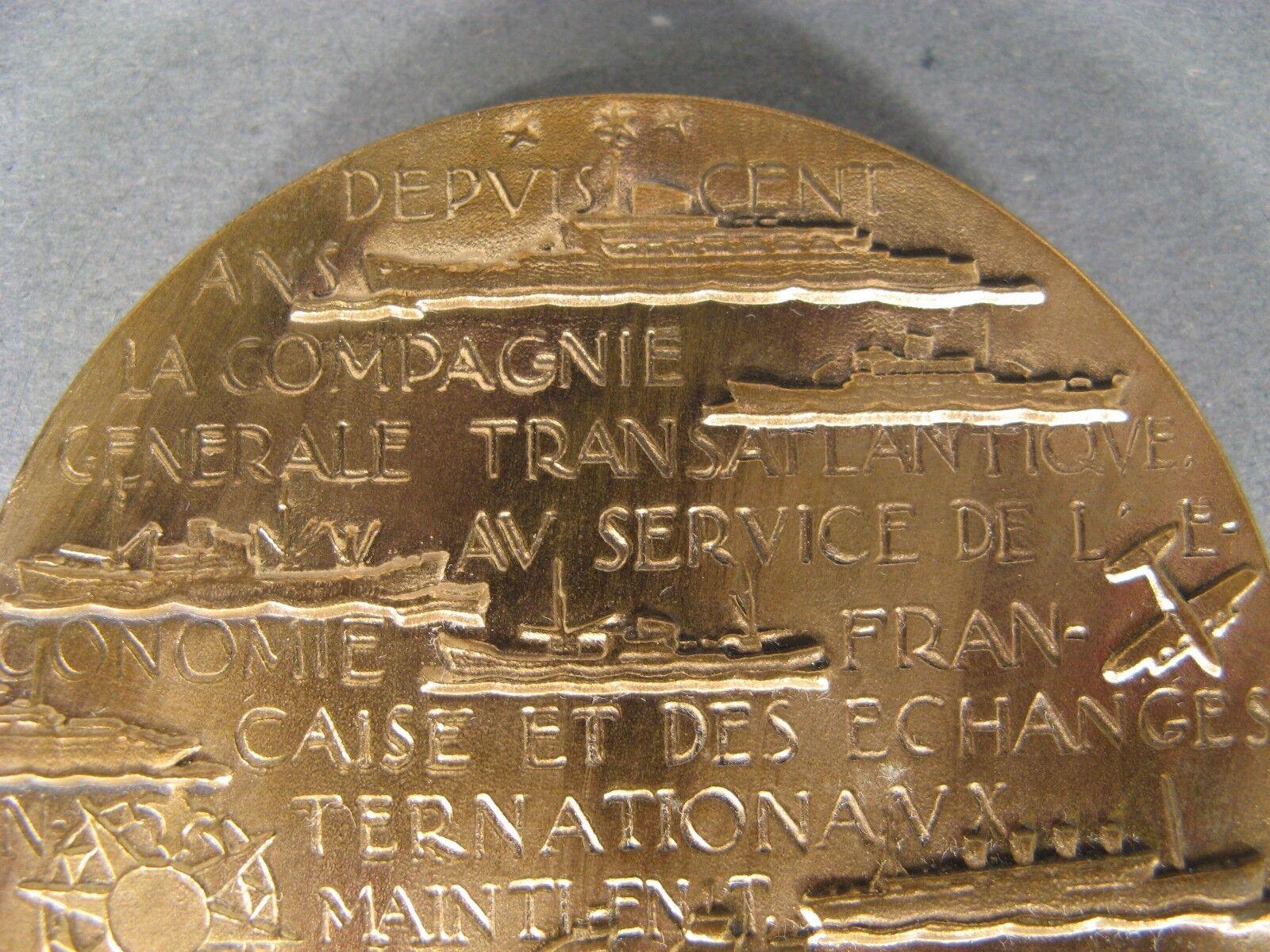 Français 1955 Médaille de bronze comm�émorant le centenaire de la Compagnie Générale -1Y86