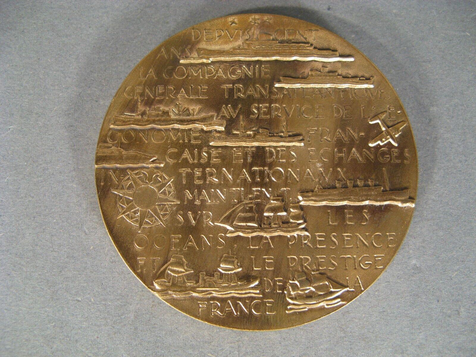 1955 Médaille de bronze commémorant le centenaire de la Compagnie Générale -1Y86 Bon état à Bordeaux, FR