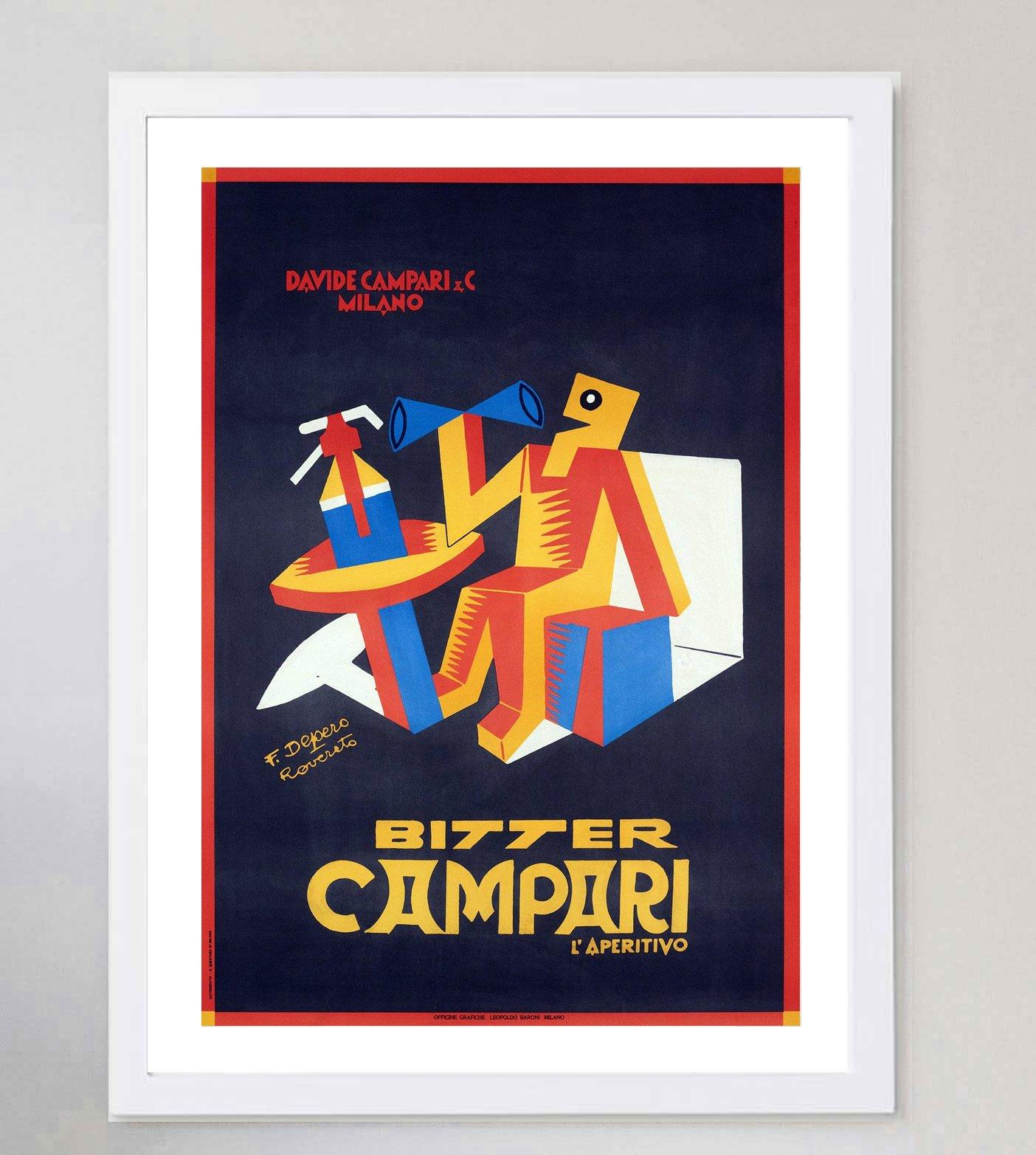 Italian 1955 Campari, Fortunato Depero Original Vintage Poster For Sale