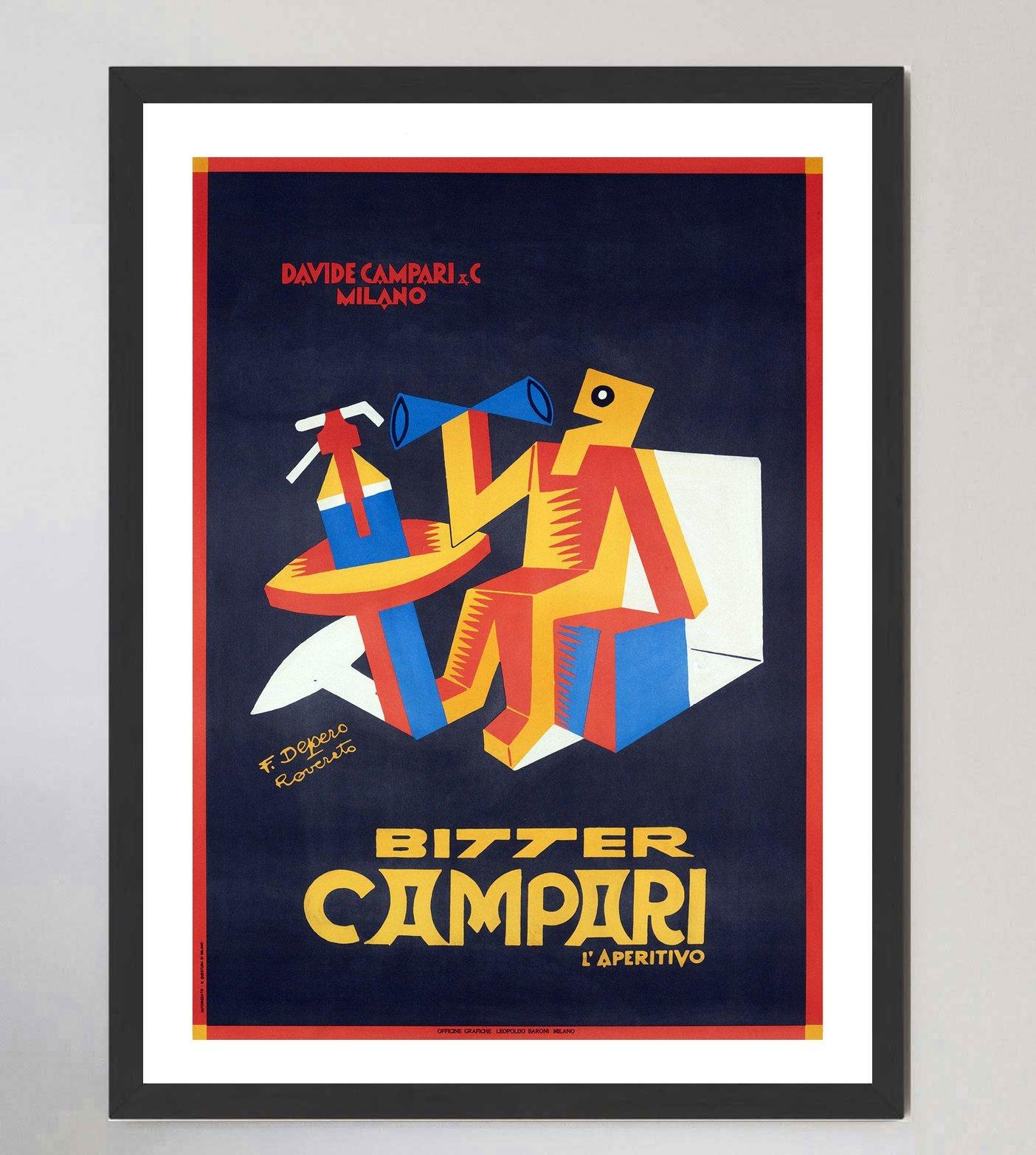 1955 Campari, Fortunato Depero Original Vintage Poster In Good Condition For Sale In Winchester, GB