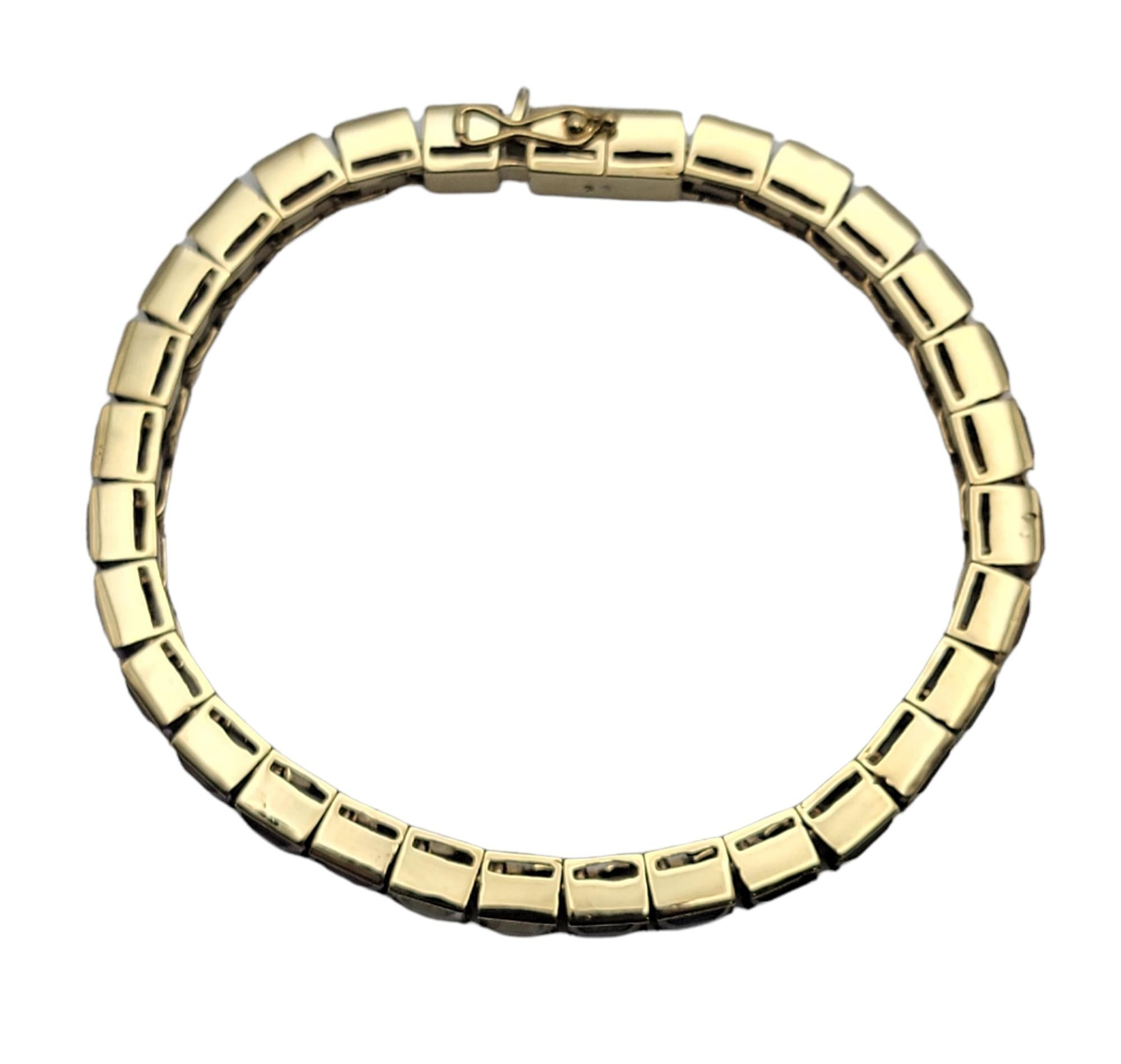 19.55 Carats Total Rainbow Multi-Gemstone Link Bracelet in 14 Karat Yellow Gold 2