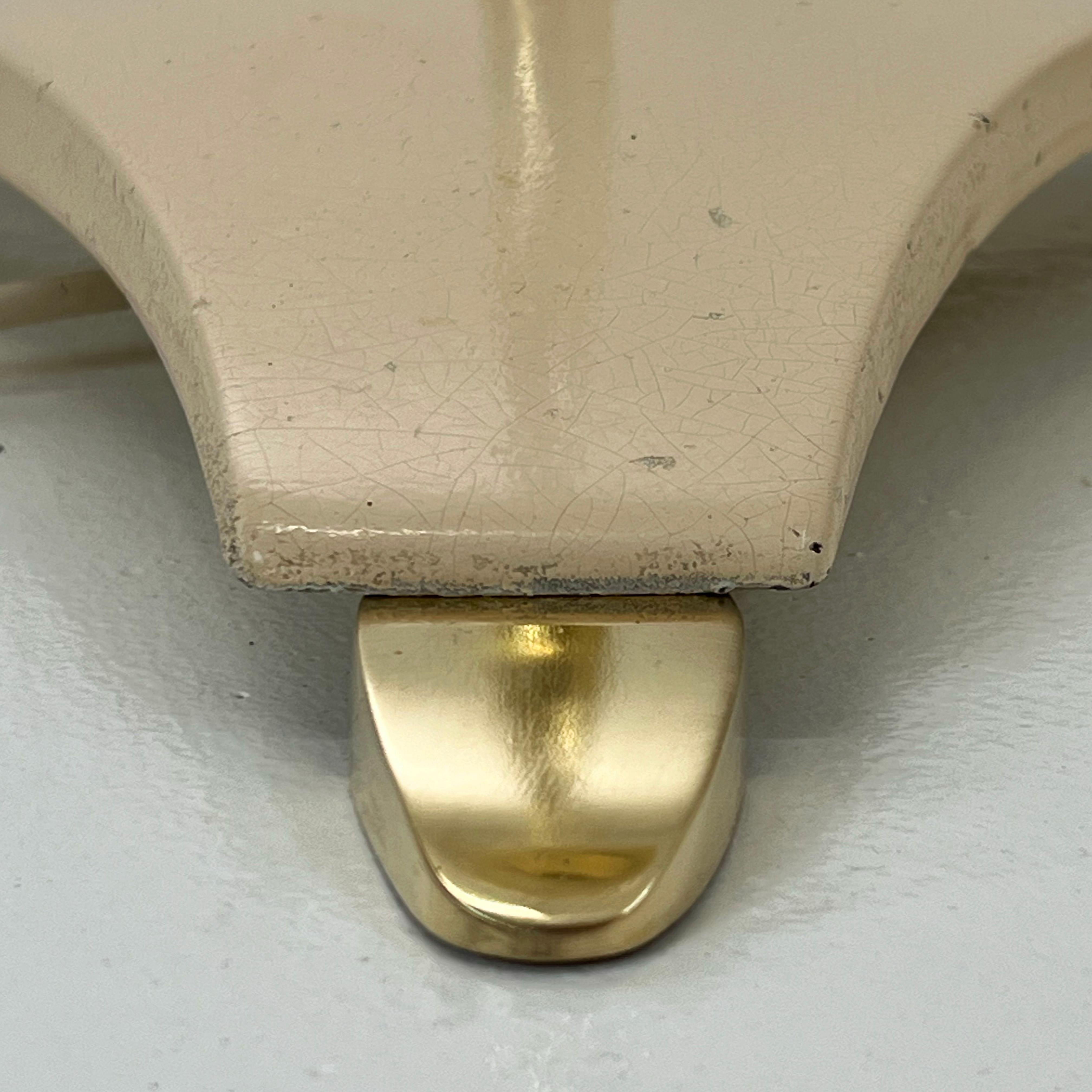 Mid-20th Century 1955 Cocoon floor lamp with brass and cast iron base, produced by A.Eisenkeil.