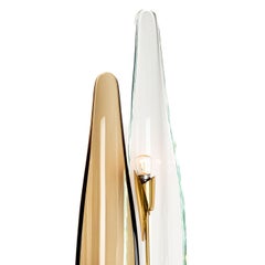 1955, Aplique de cristal y latón "Dalia" de Max Ingrand para Fontana Arte