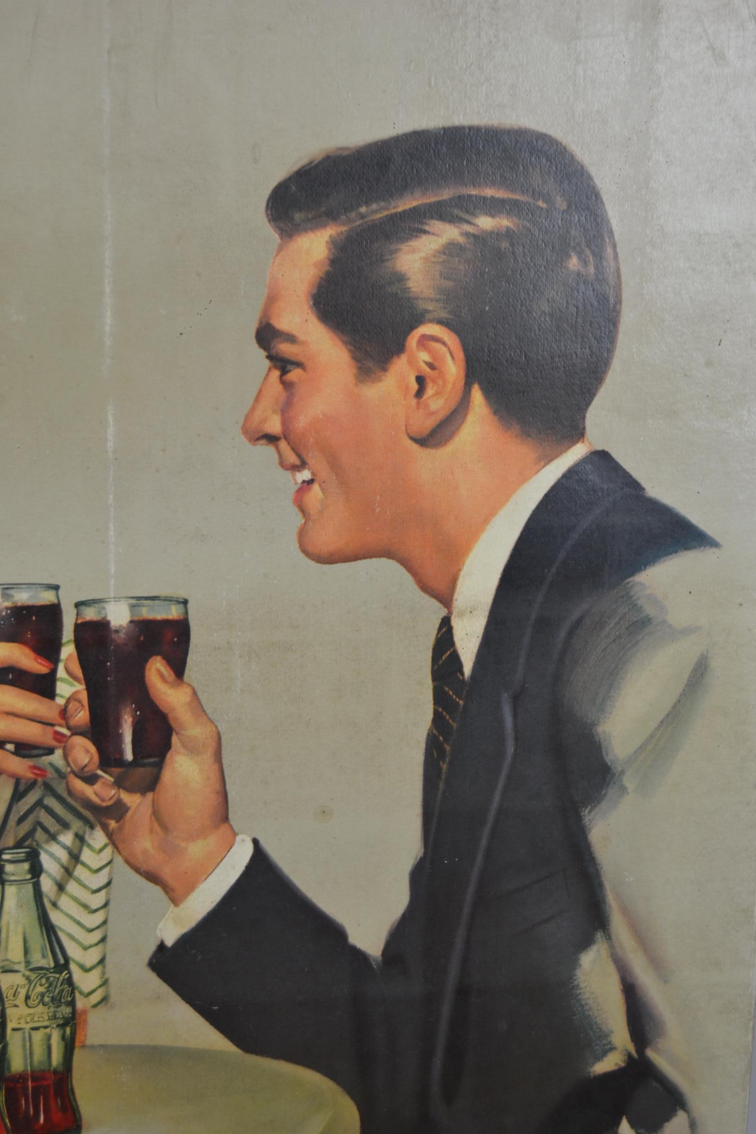 Insegna del 1955 del negozio europeo di Coca Cola In condizioni buone a Retie, BE