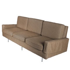 1955 Florence Knoll #26BC Sofa Reupholstered in Neutral Tones of Taupe  Brown +