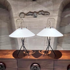 1955 Gerald Thurston Midcentury Tripod Table Lamp Pair for Lightolier