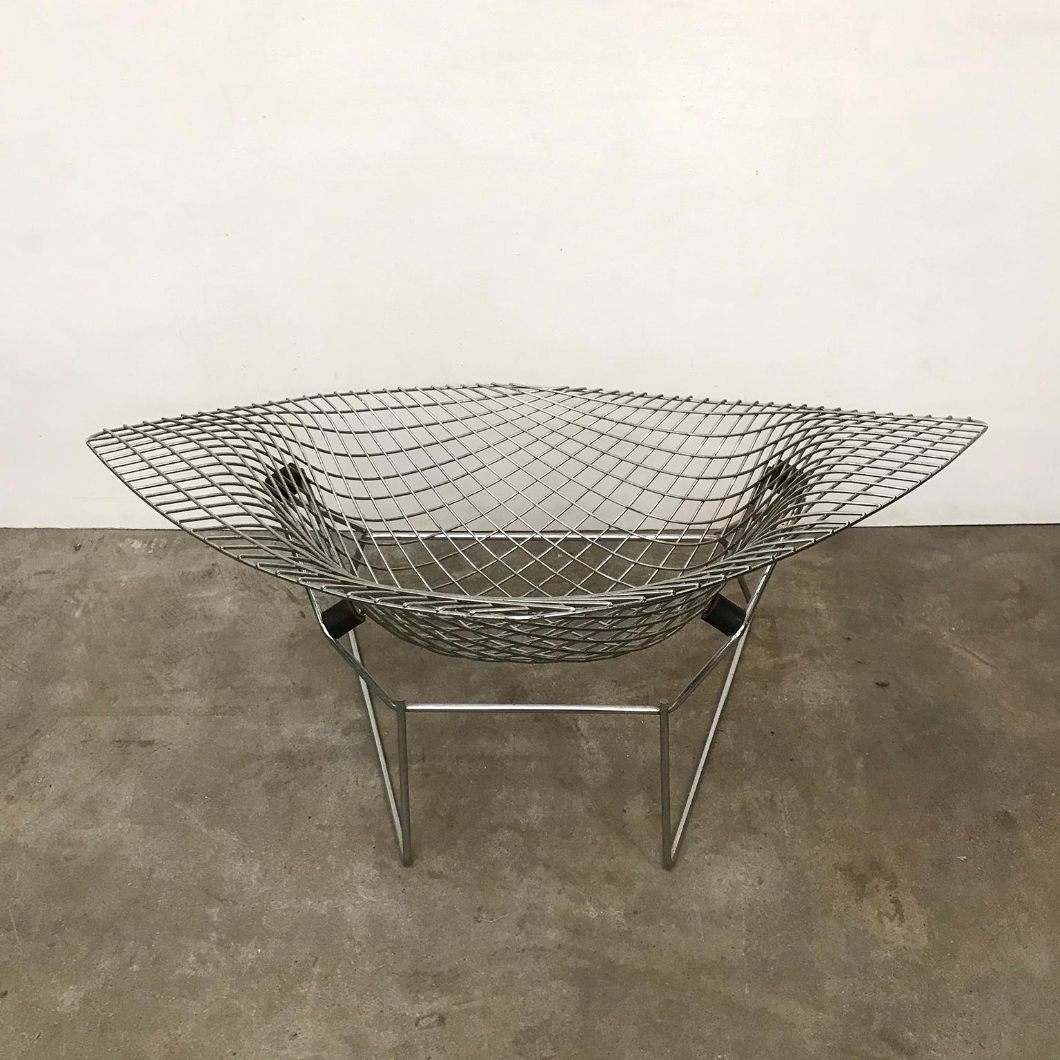 1955, Harry Bertoia for Knoll International, Wide, Large, Chrome, Diamond Chair For Sale 3