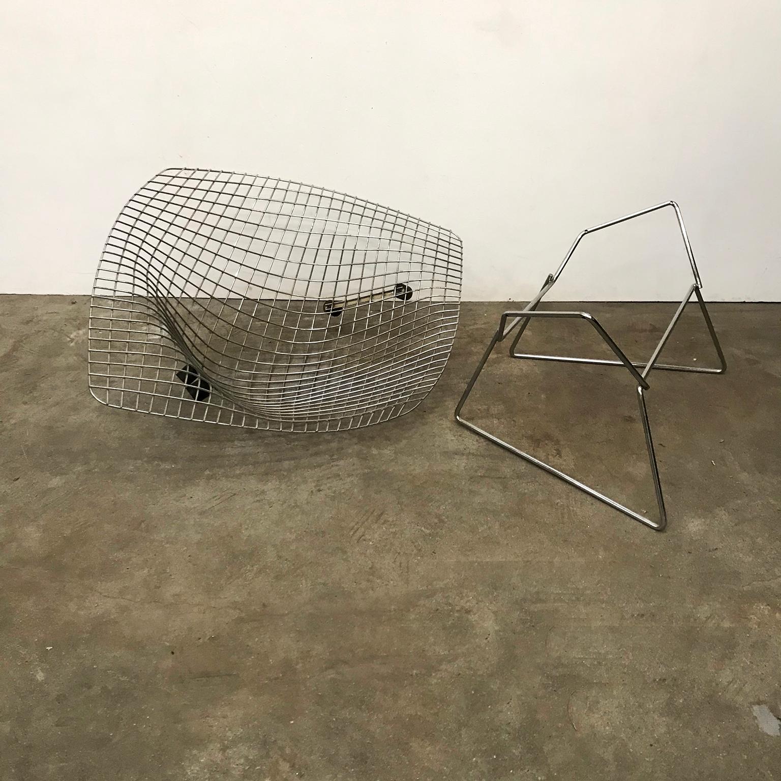 1955, Harry Bertoia for Knoll International, Wide, Large, Chrome, Diamond Chair For Sale 11