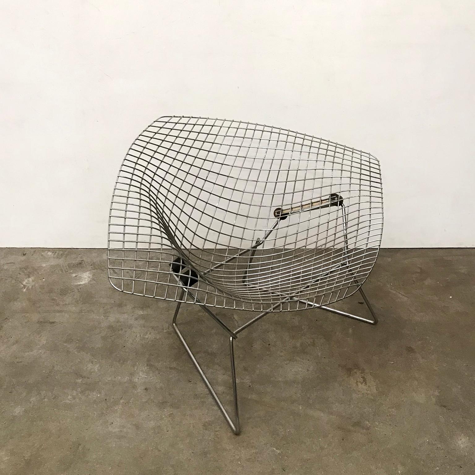 Mid-Century Modern 1955, Harry Bertoia for Knoll International, Wide, Large, Chrome, Diamond Chair For Sale