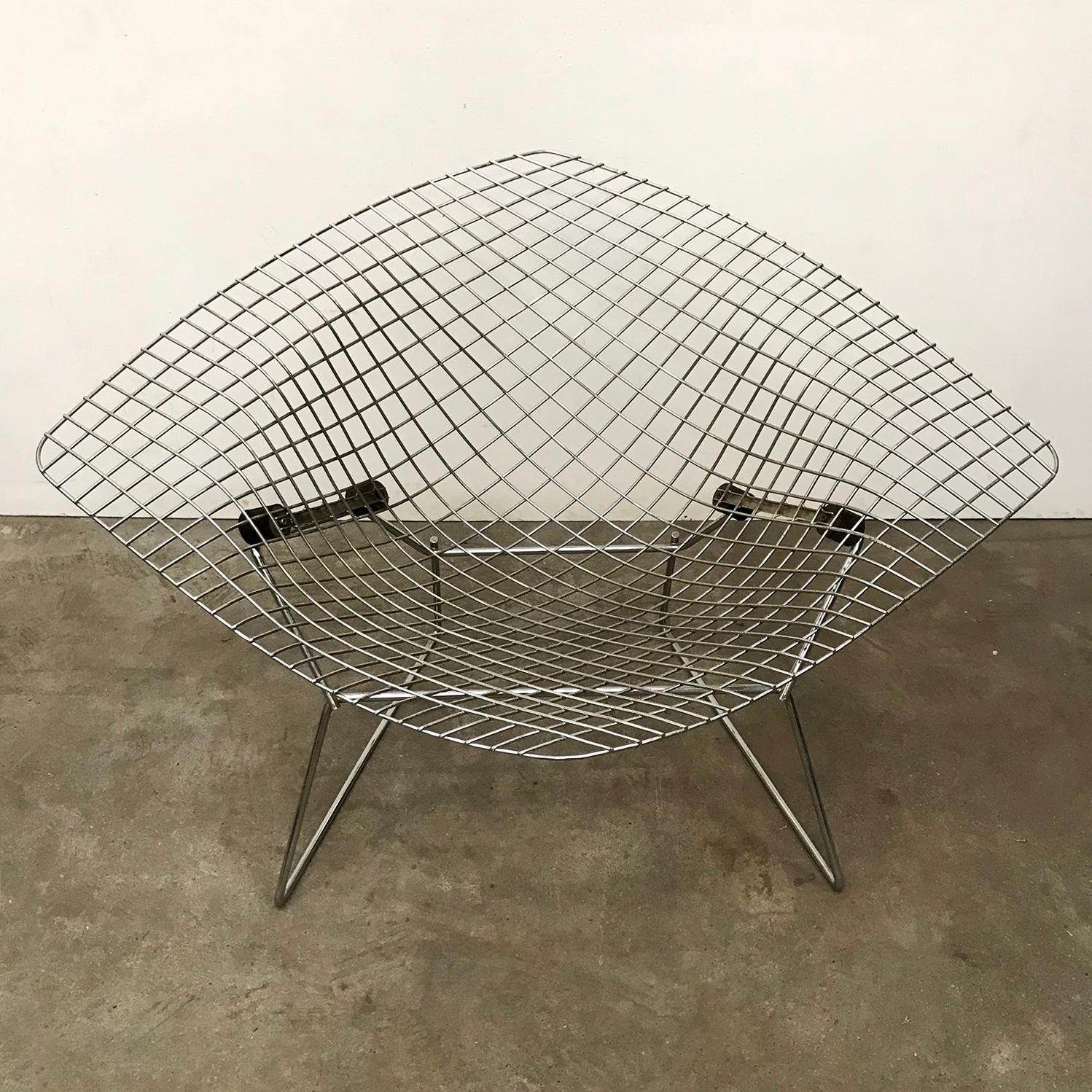 1955, Harry Bertoia for Knoll International, Wide, Large, Chrome, Diamond Chair For Sale 1