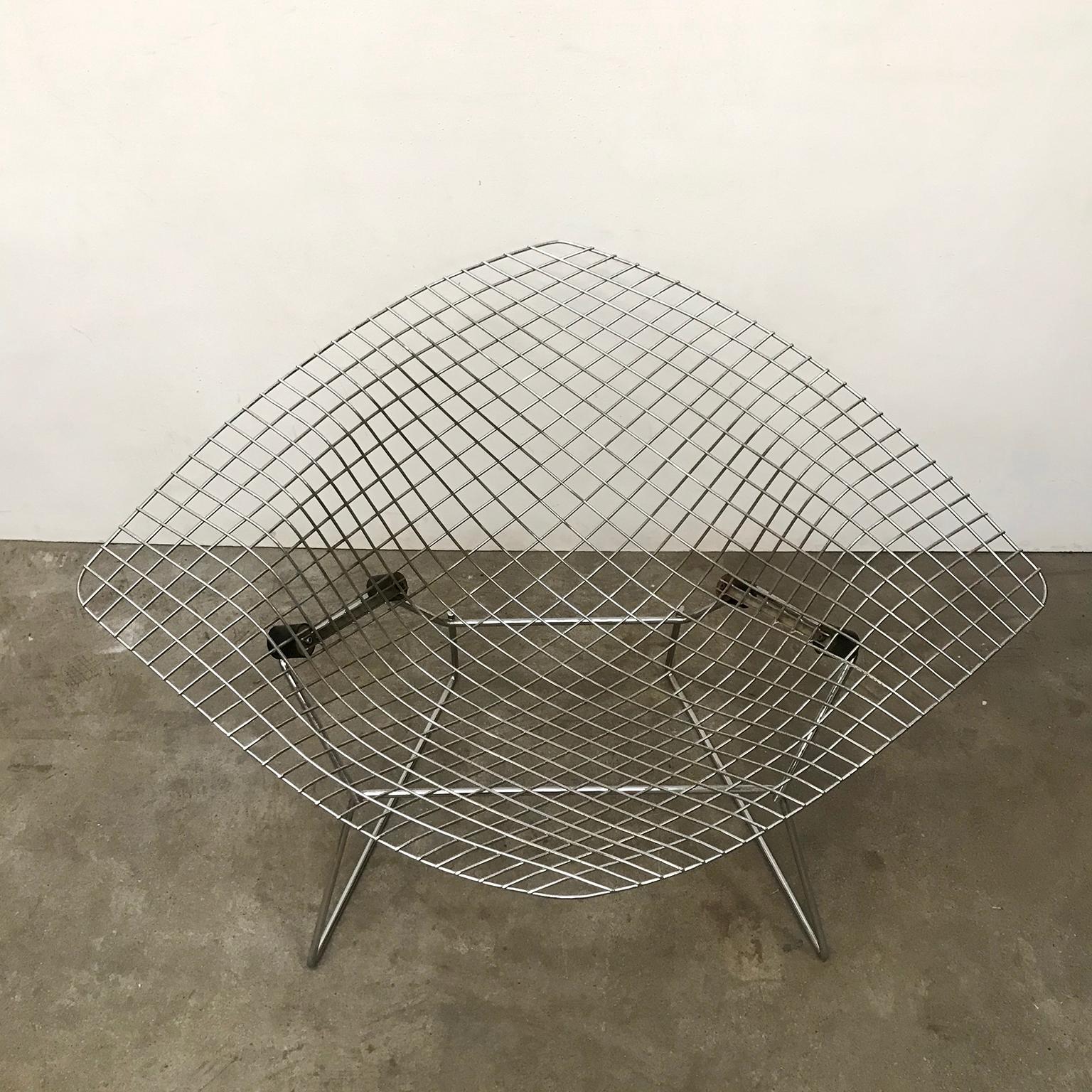 1955, Harry Bertoia for Knoll International, Wide, Large, Chrome, Diamond Chair For Sale 2