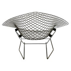 Vintage 1955, Harry Bertoia for Knoll International, Wide, Large, Chrome, Diamond Chair