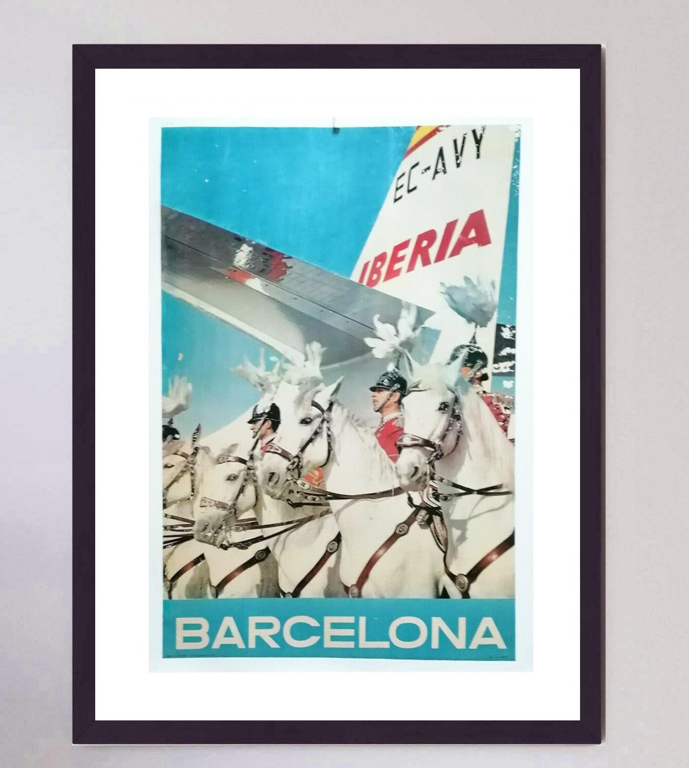 Mid-20th Century 1955 Iberia - Barcelona Original Vintage Poster For Sale