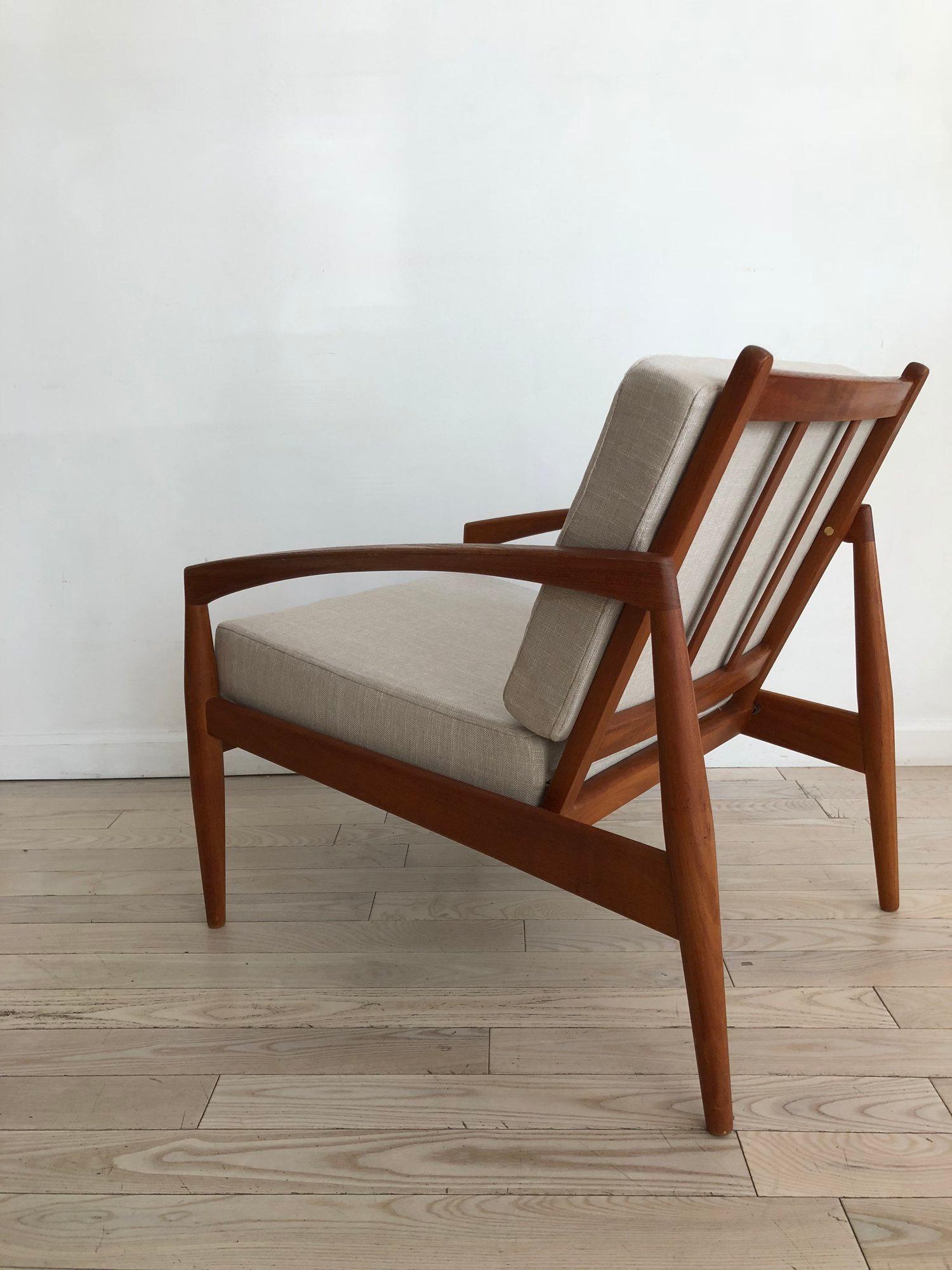 1955 Kai Kristiansen Teak Model 121 Paper Knife Easy Chair Made in Denmark For Sale 9