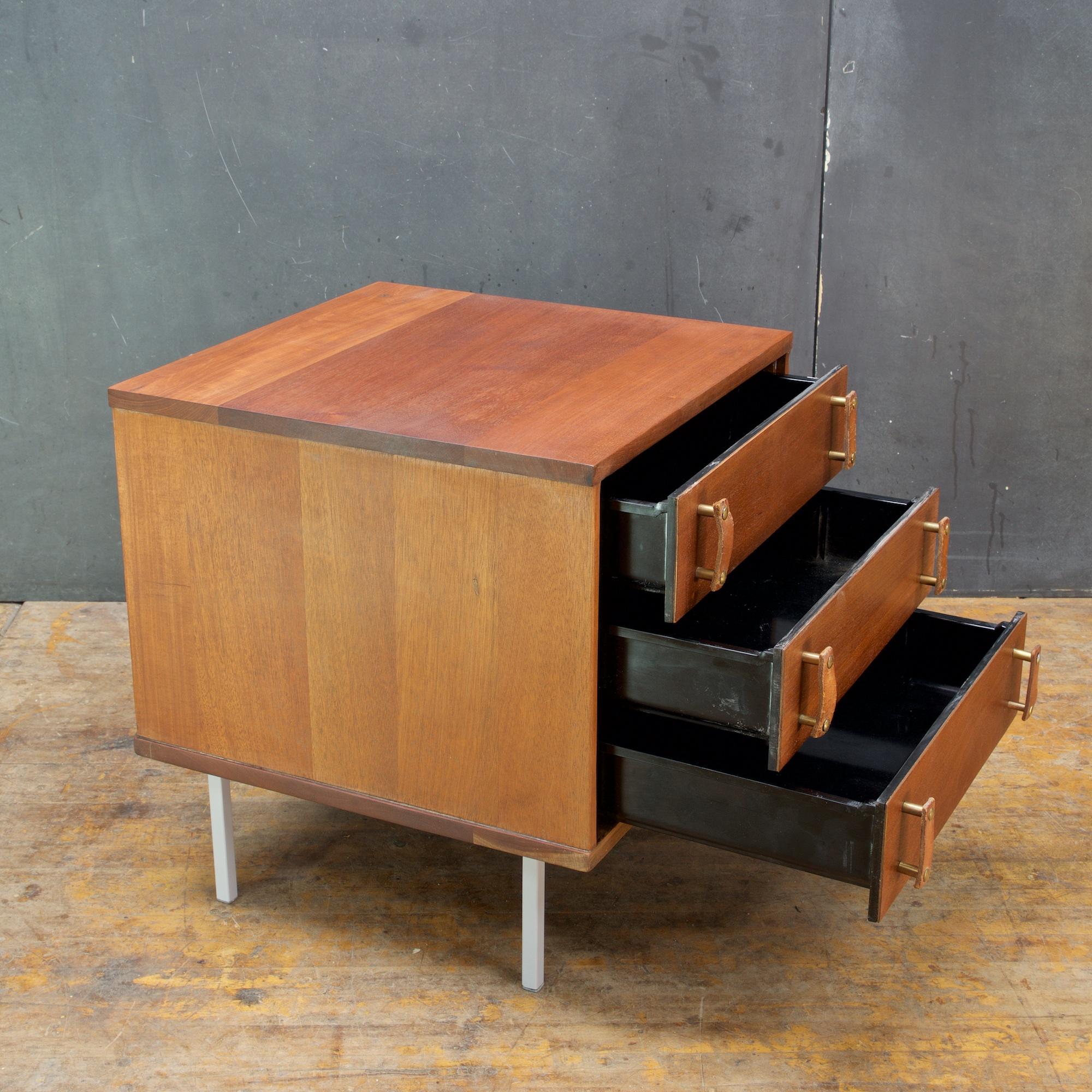 Mid-20th Century 1955 Knoll + Drake Small Chest of Drawers Nightstand by Ladislav Rado Leather