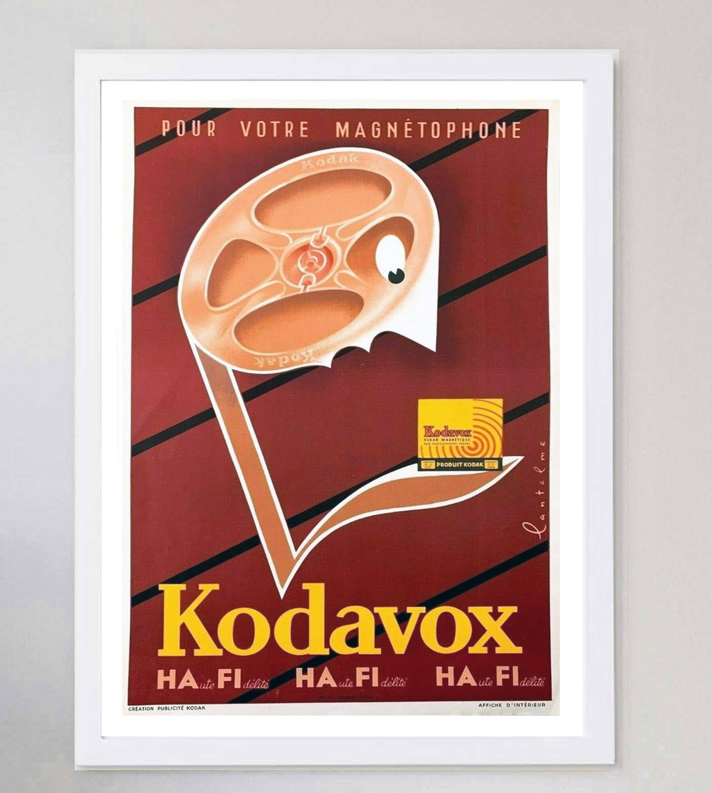 Mid-20th Century 1955 Kodak Kodavox Tape Original Vintage Poster For Sale