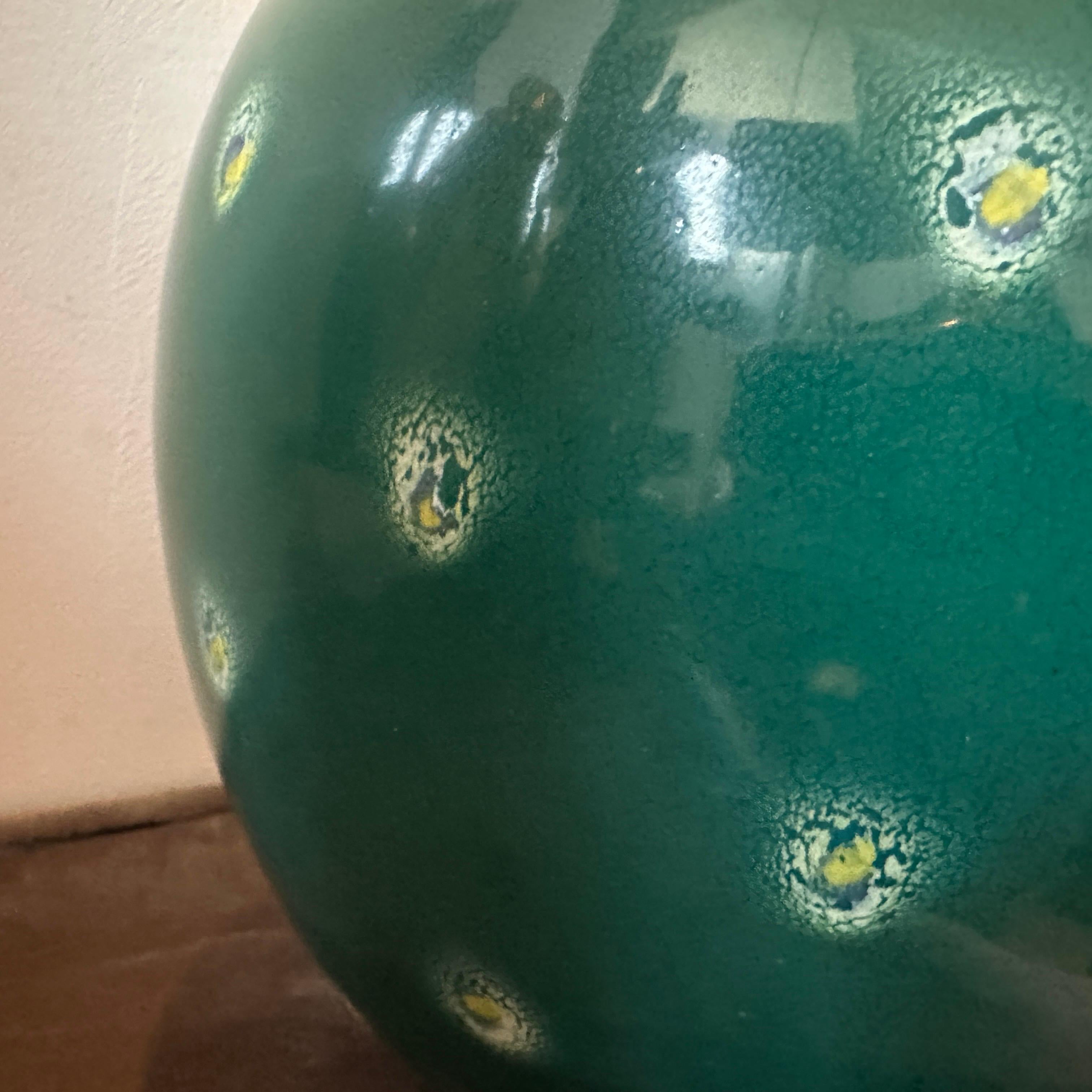 1955 Mid-Century Modern Green Ceramic Sicilian Vase in the Manner of Gio Ponti  For Sale 2