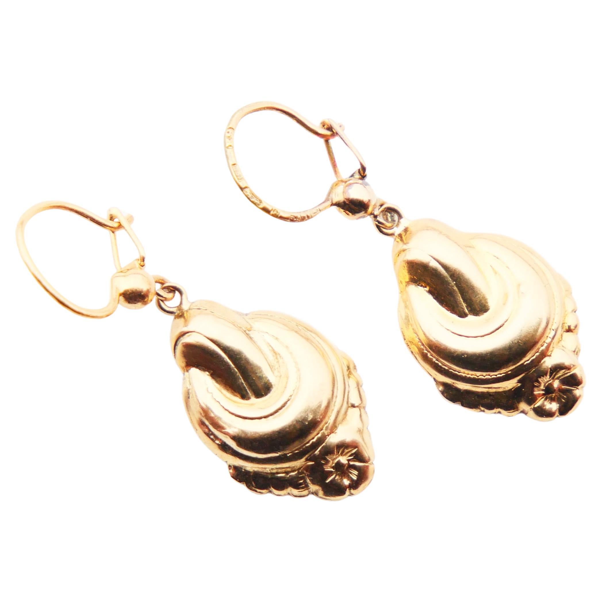 1955 Nordic Dangle Earrings solid 18K Gold/3.3 gr
