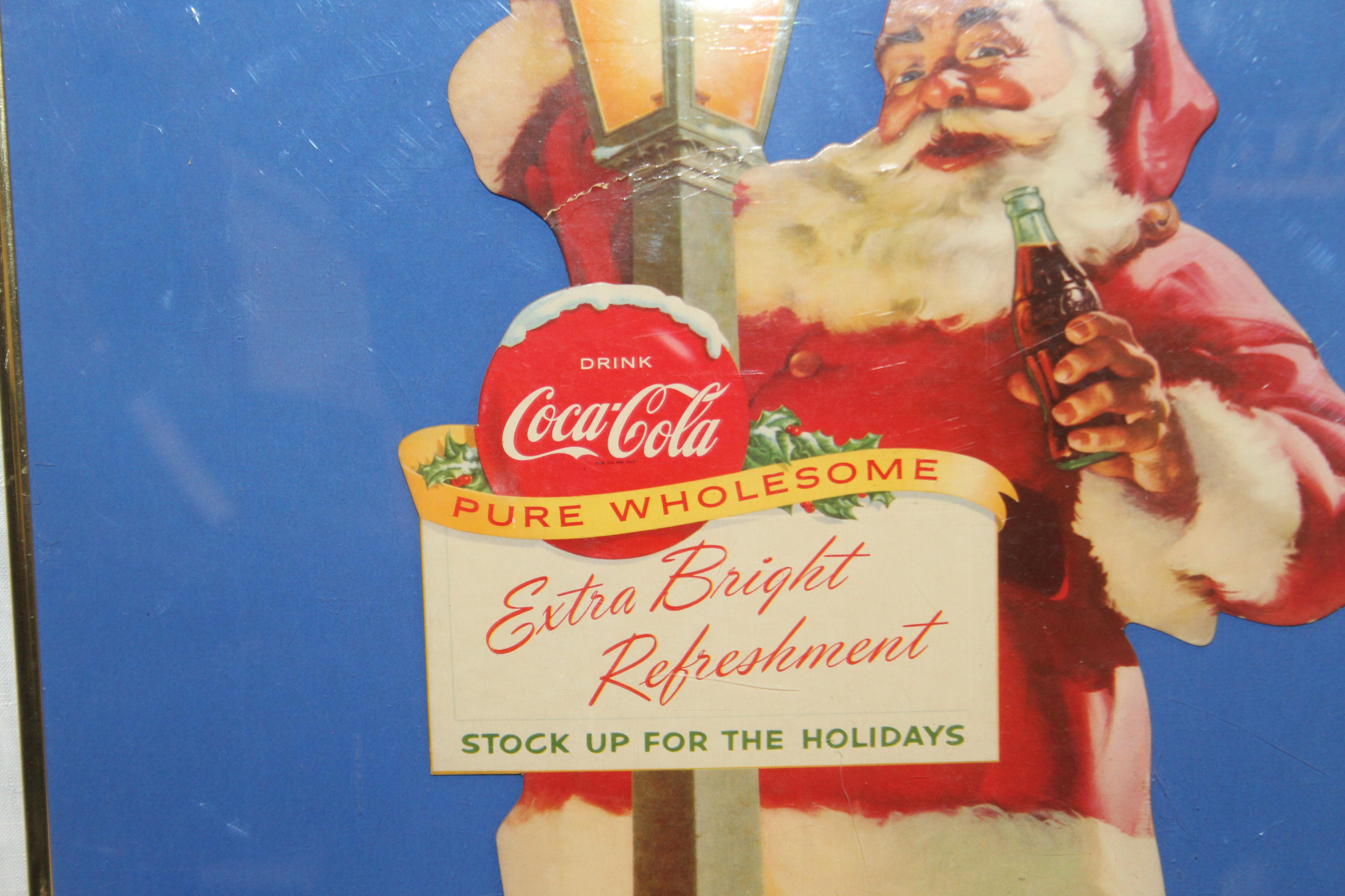 coca cola santa cardboard display