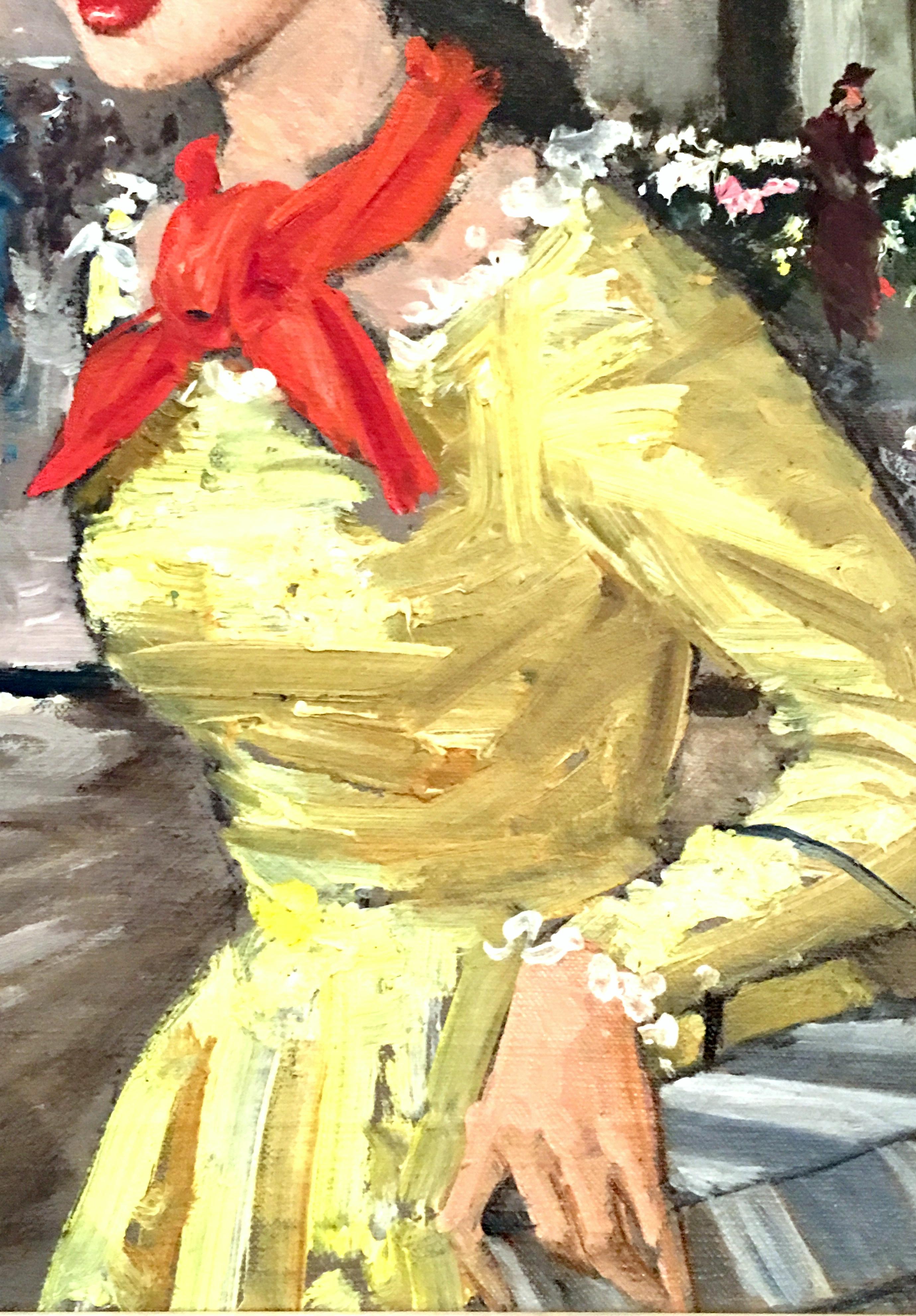 Mid-20th Century 1955 Original Oil on Canvas Painting 