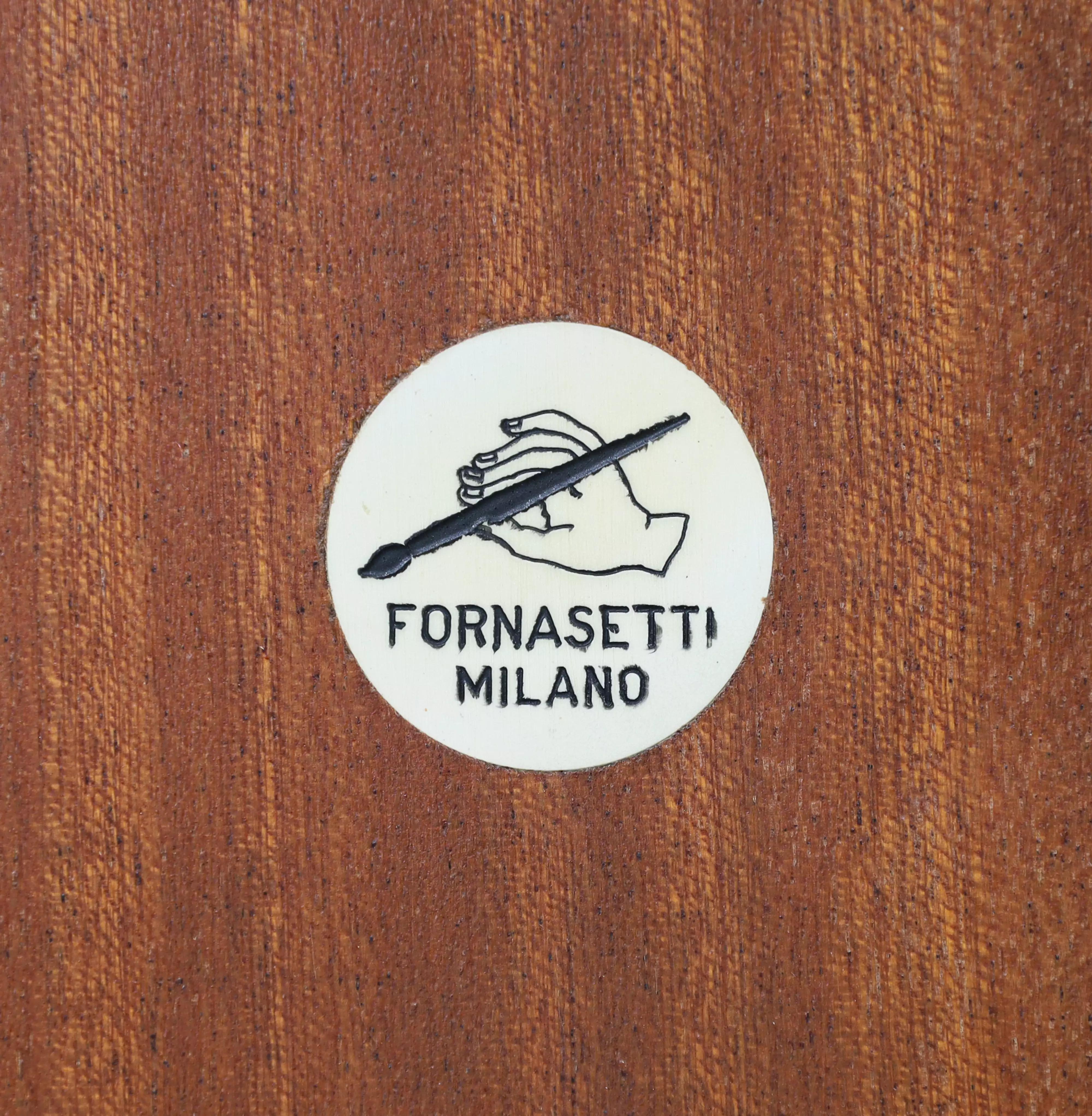 1955 Piero Fornasetti Armario Madera Impresa Latón Laca Oro Crema Italiano en venta 2
