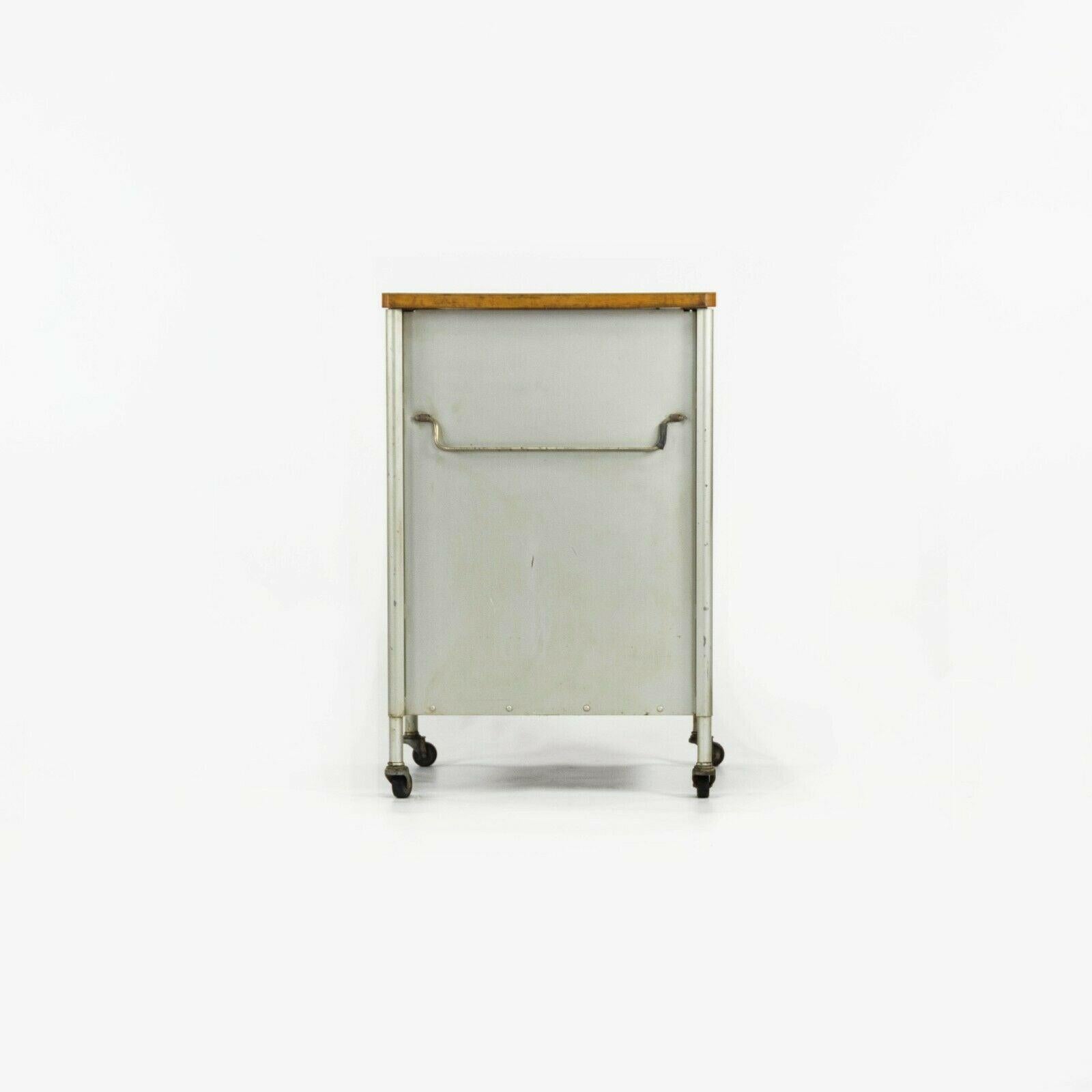 Modern 1955 Raymond Loewy for Hill Rom Co Rolling Bar / Utility Cart / Bedside Cabinet For Sale