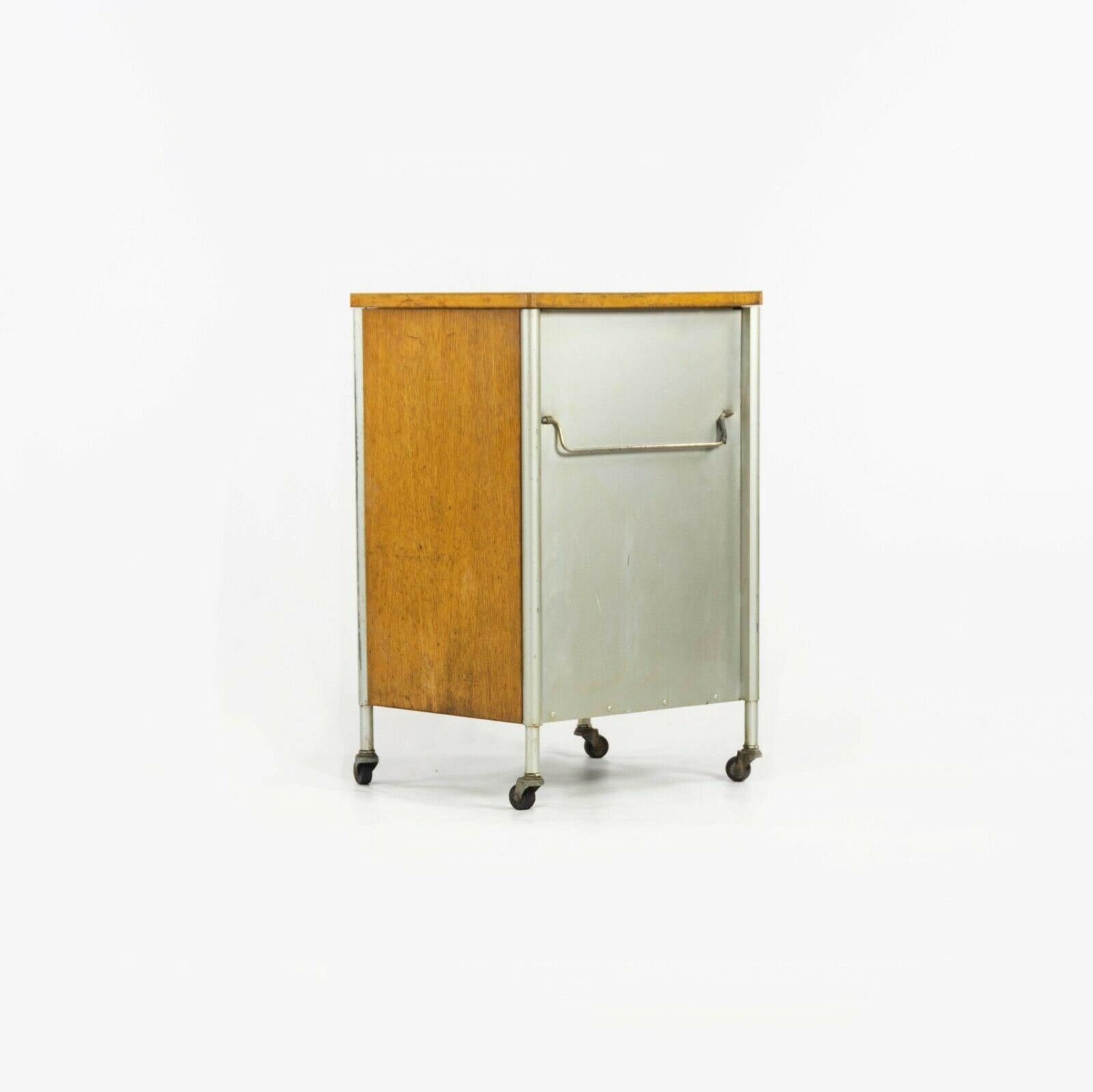 American 1955 Raymond Loewy for Hill Rom Co Rolling Bar / Utility Cart / Bedside Cabinet For Sale