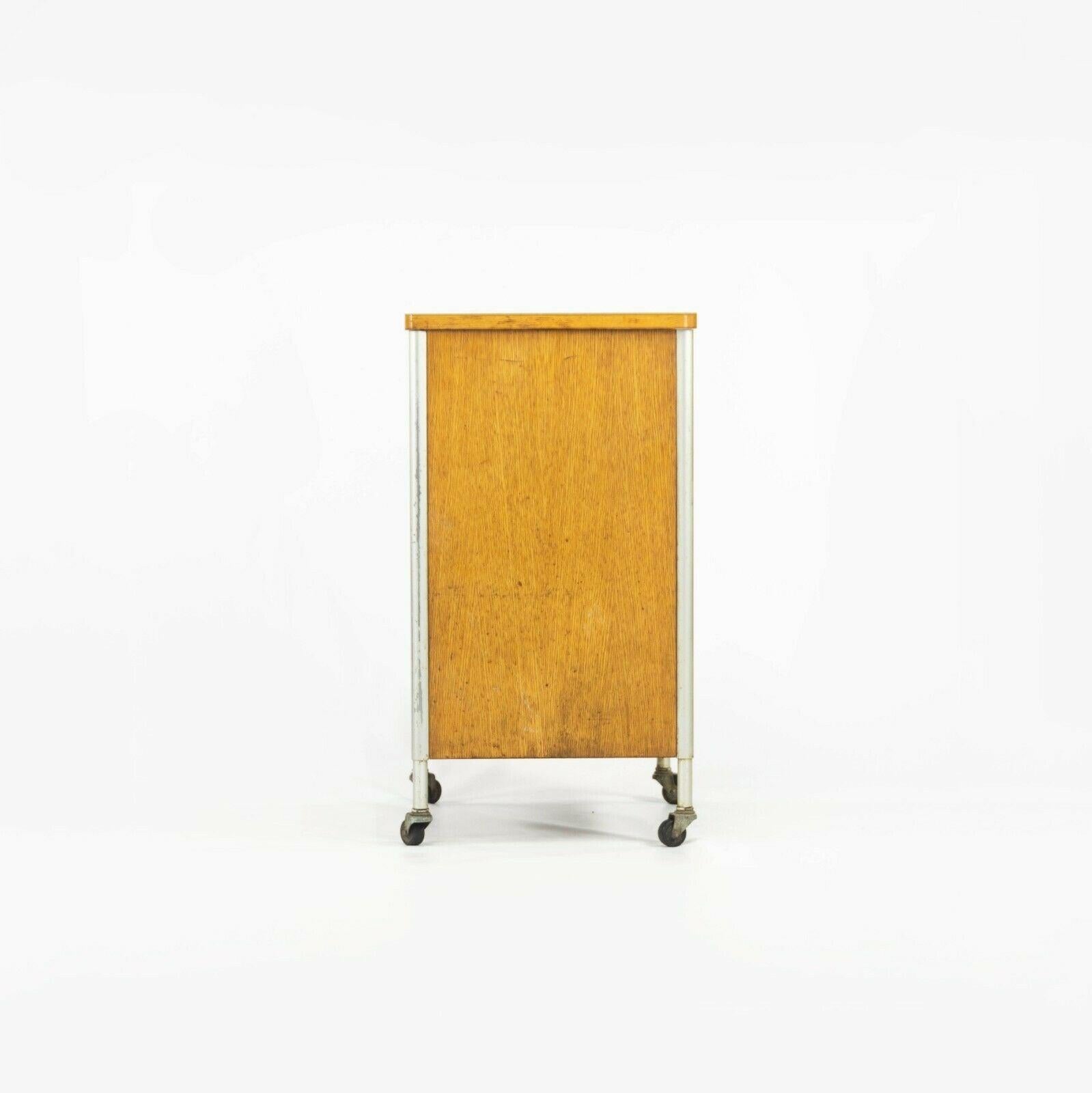 Modern 1955 Raymond Loewy for Hill Rom Co Rolling Bar / Utility Cart / Bedside Cabinet For Sale