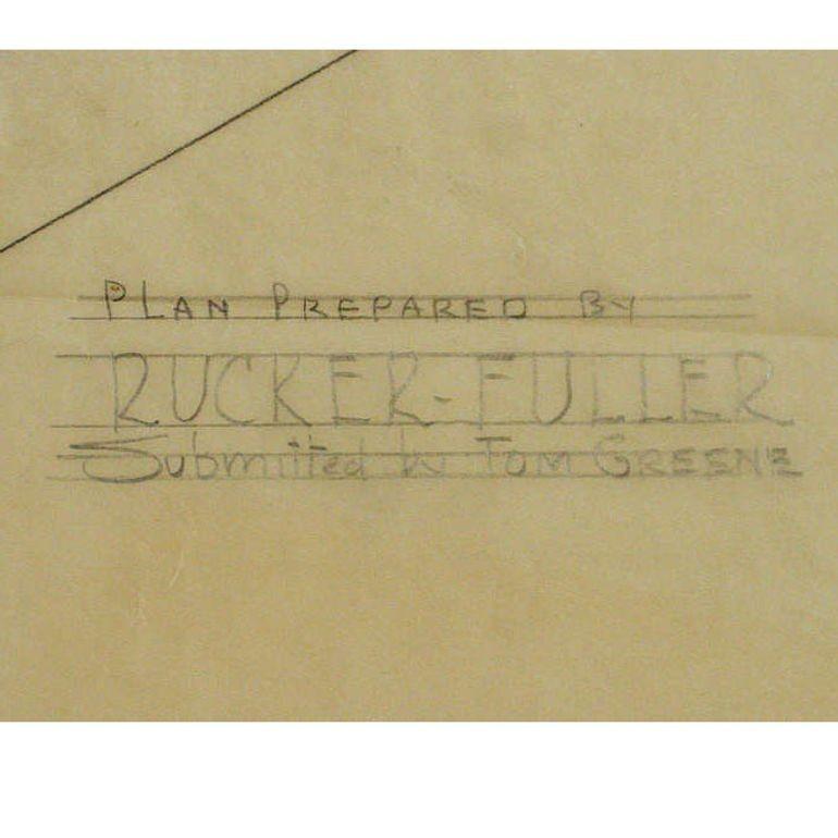 Milieu du XXe siècle Rendu architectural de la salle de récréation de Rucker Fuller, 1955 en vente