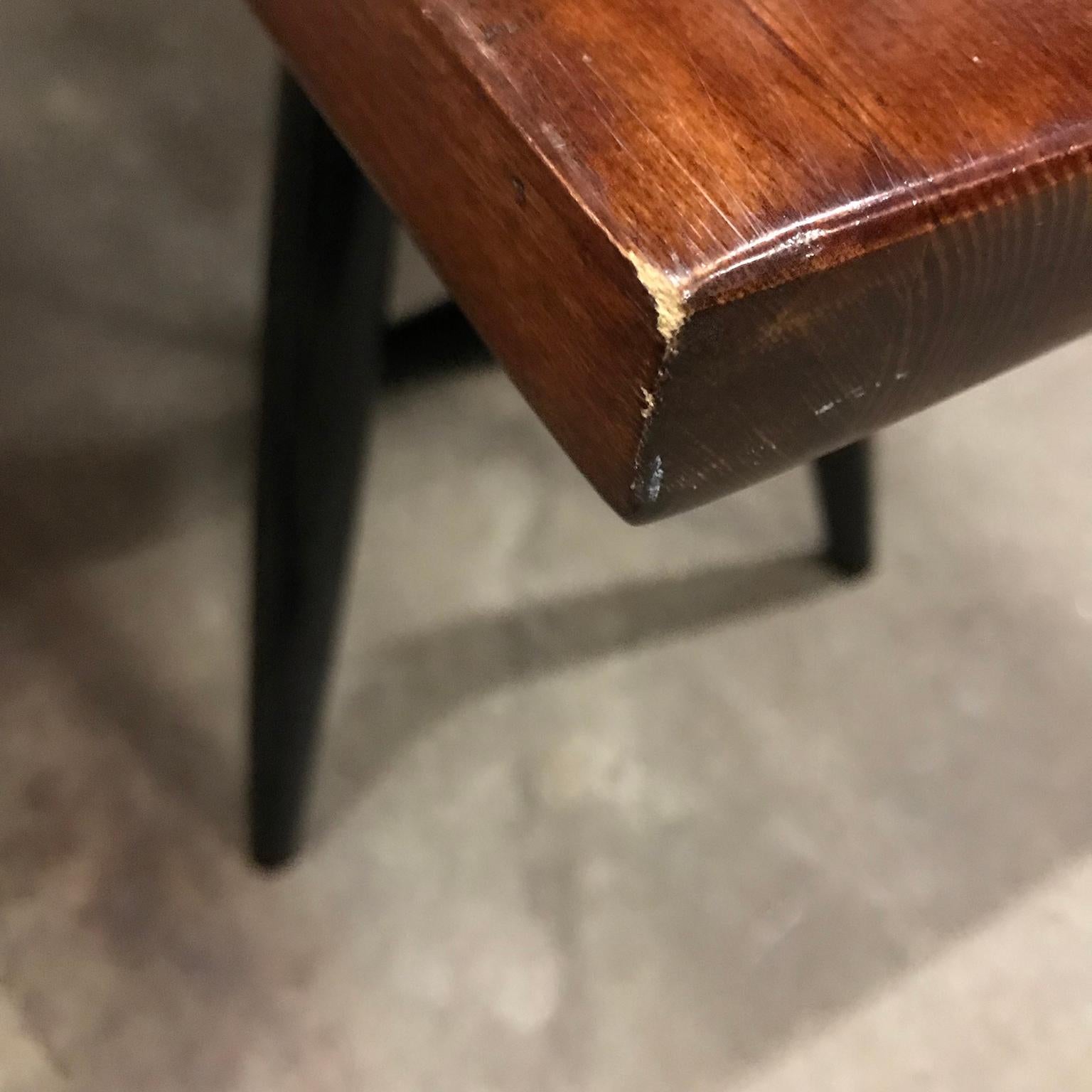 1955, Tapiovaara, Two Pretty Rare Pirkka Benches; Red Brown Wooden Top 9