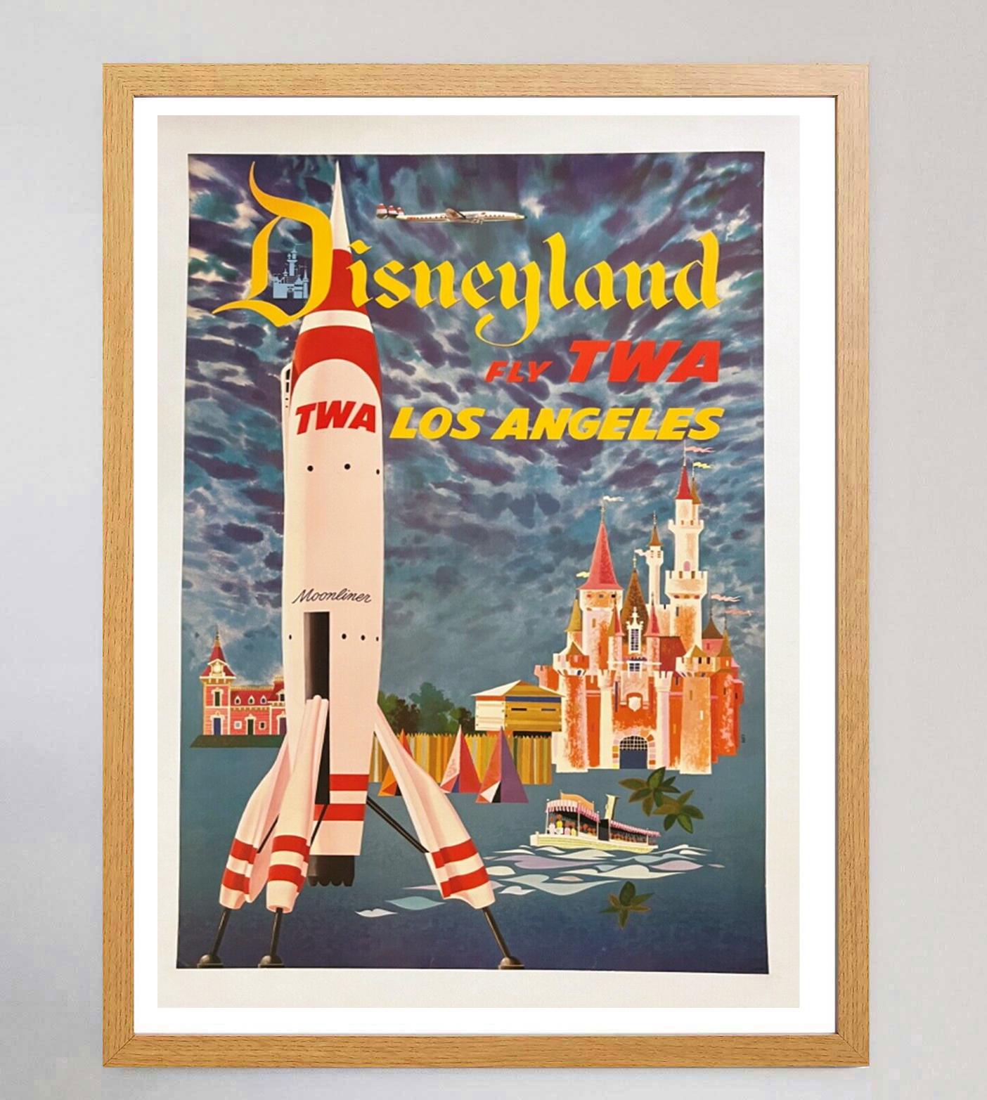1955 TWA Disneyland Original-Vintage-Poster (amerikanisch) im Angebot