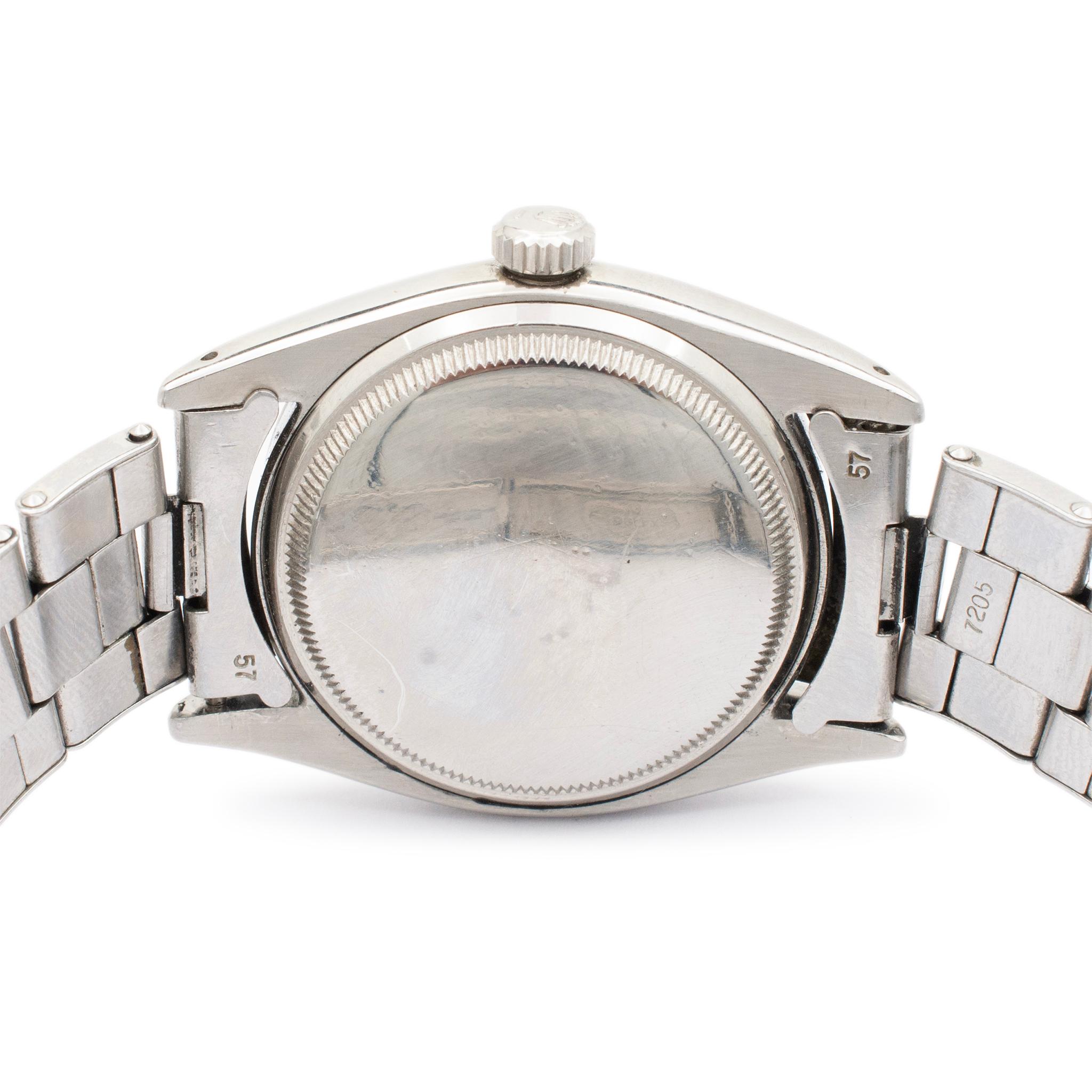 1955 Vintage Rolex Datejust Roulette Single Red 6305-2 36MM Edelstahl-Uhr, Vintage im Zustand „Hervorragend“ in Houston, TX