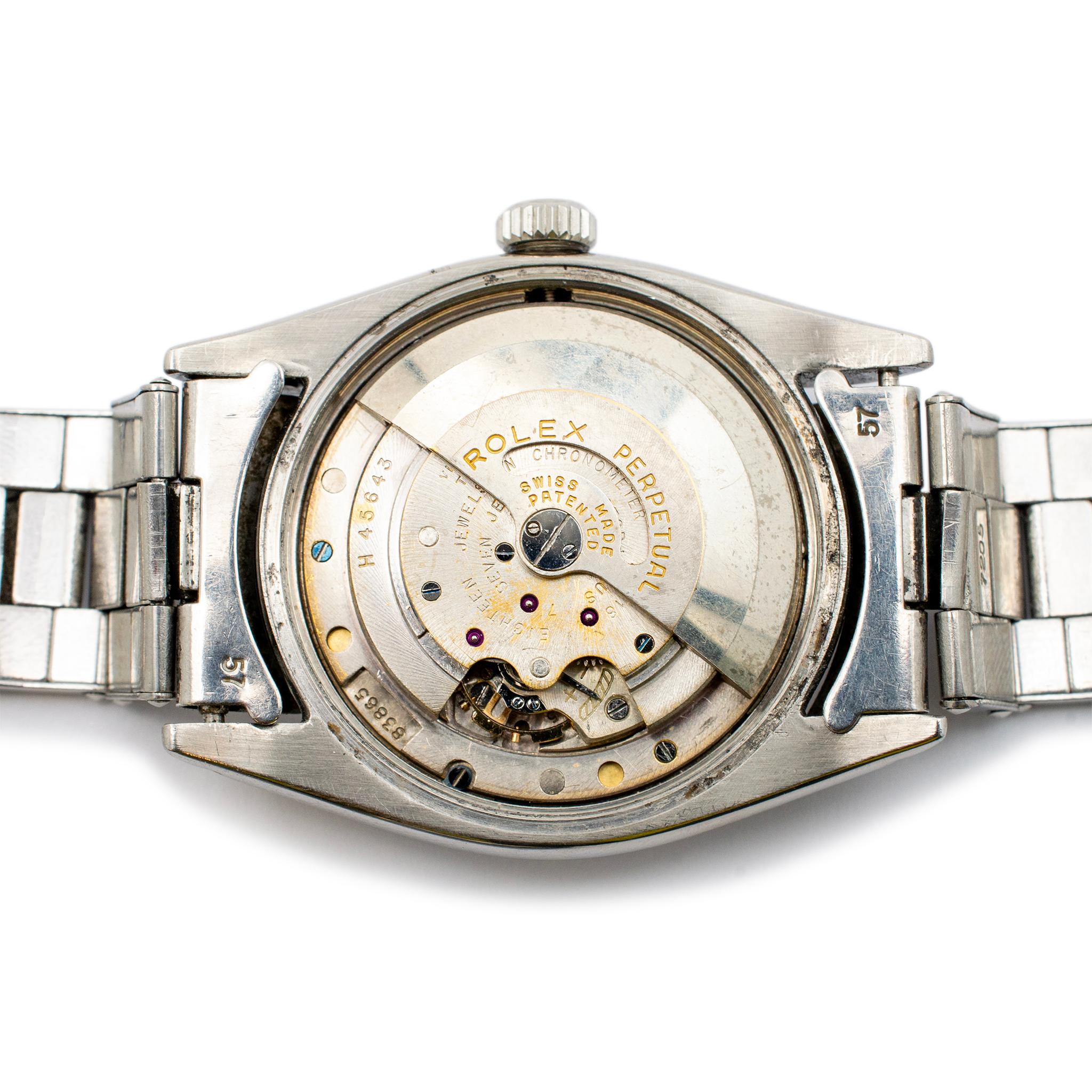 1955 Vintage Rolex Datejust Roulette Single Red 6305-2 36MM Edelstahl-Uhr, Vintage 2