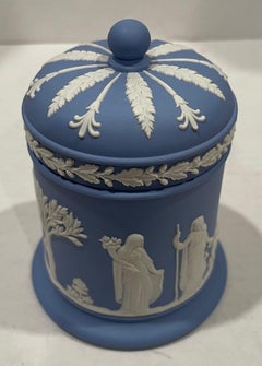 1955 Wedgwood Light Blue Jasperware Tobacco Jar