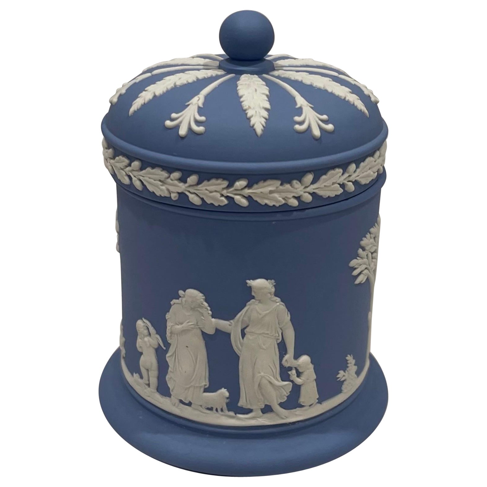 1955 Wedgwood Barattolo per tabacco in diaspro blu chiaro