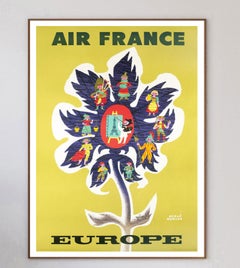 Original-Vintage-Poster, Air France – Europa, 1956