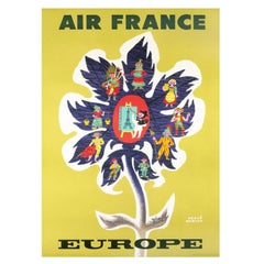 Original-Vintage-Poster, Air France – Europa, 1956