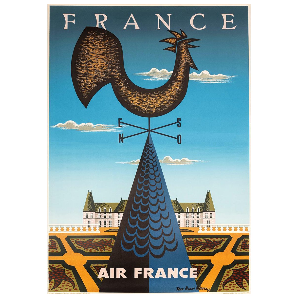 1956 Air France - France Original Vintage Poster
