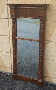 1956 Biswanger French Empire Carved Mahogany Trumeau Mirror