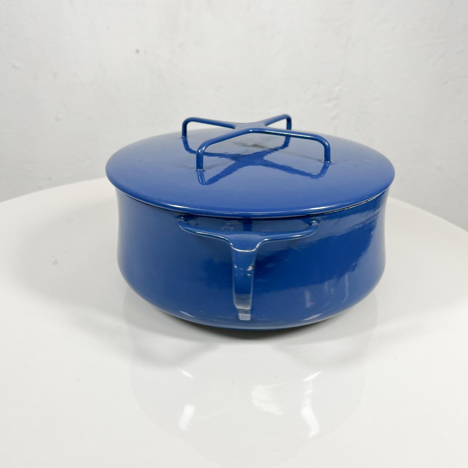 Mid-Century Modern 1956 Dansk Blue Enamelware Casserole Pot Trivet Top Jens Quistgaard France