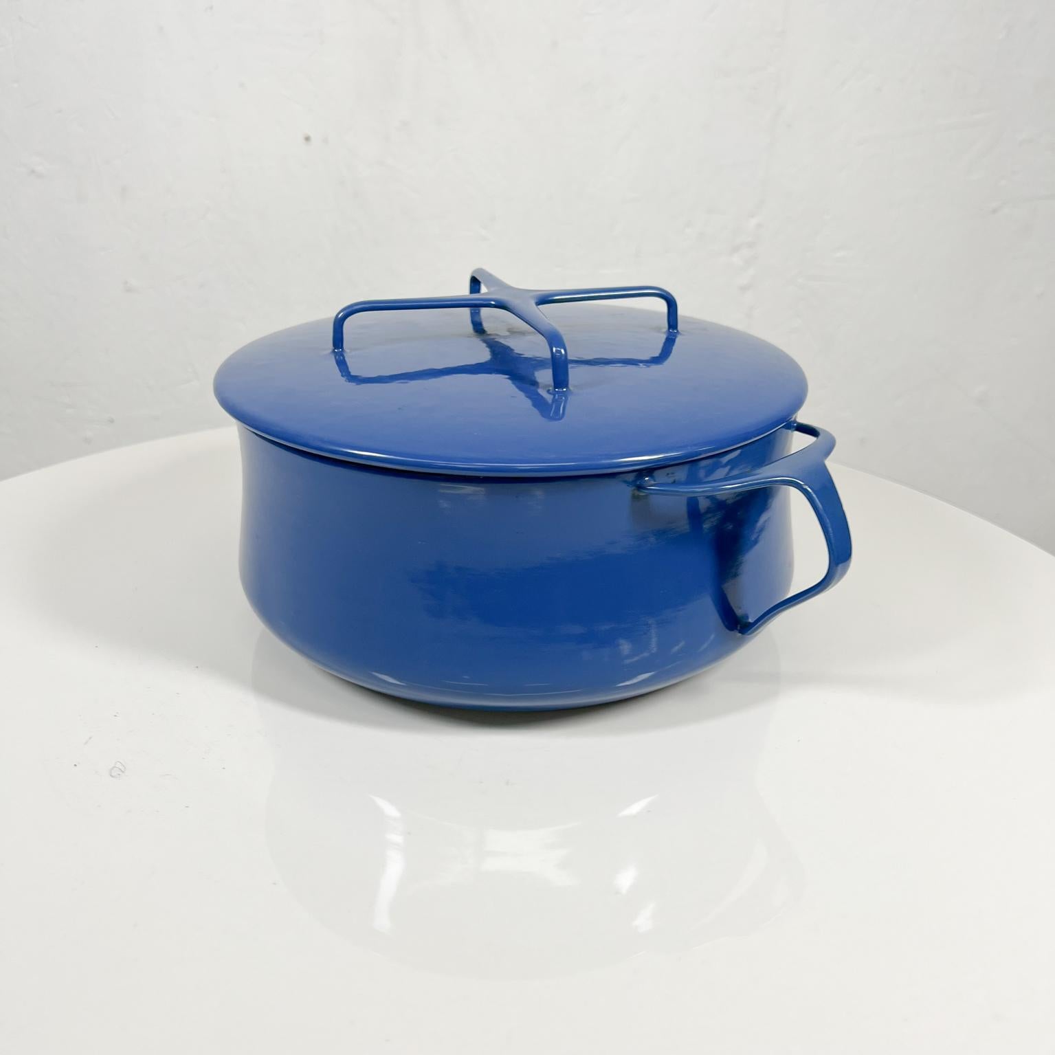 Danish 1956 Dansk Blue Enamelware Casserole Pot Trivet Top Jens Quistgaard France