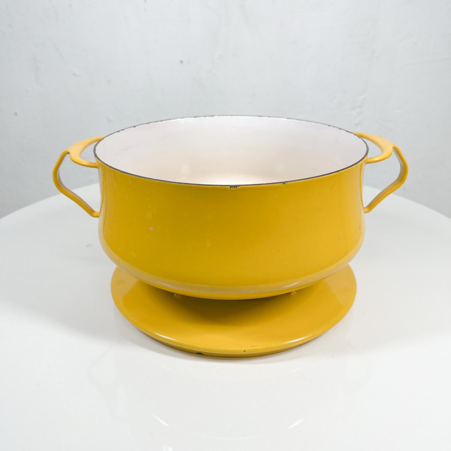 1956 Dansk Yellow Enamelware Casserole Pot Trivet Jens Quistgaard France 3