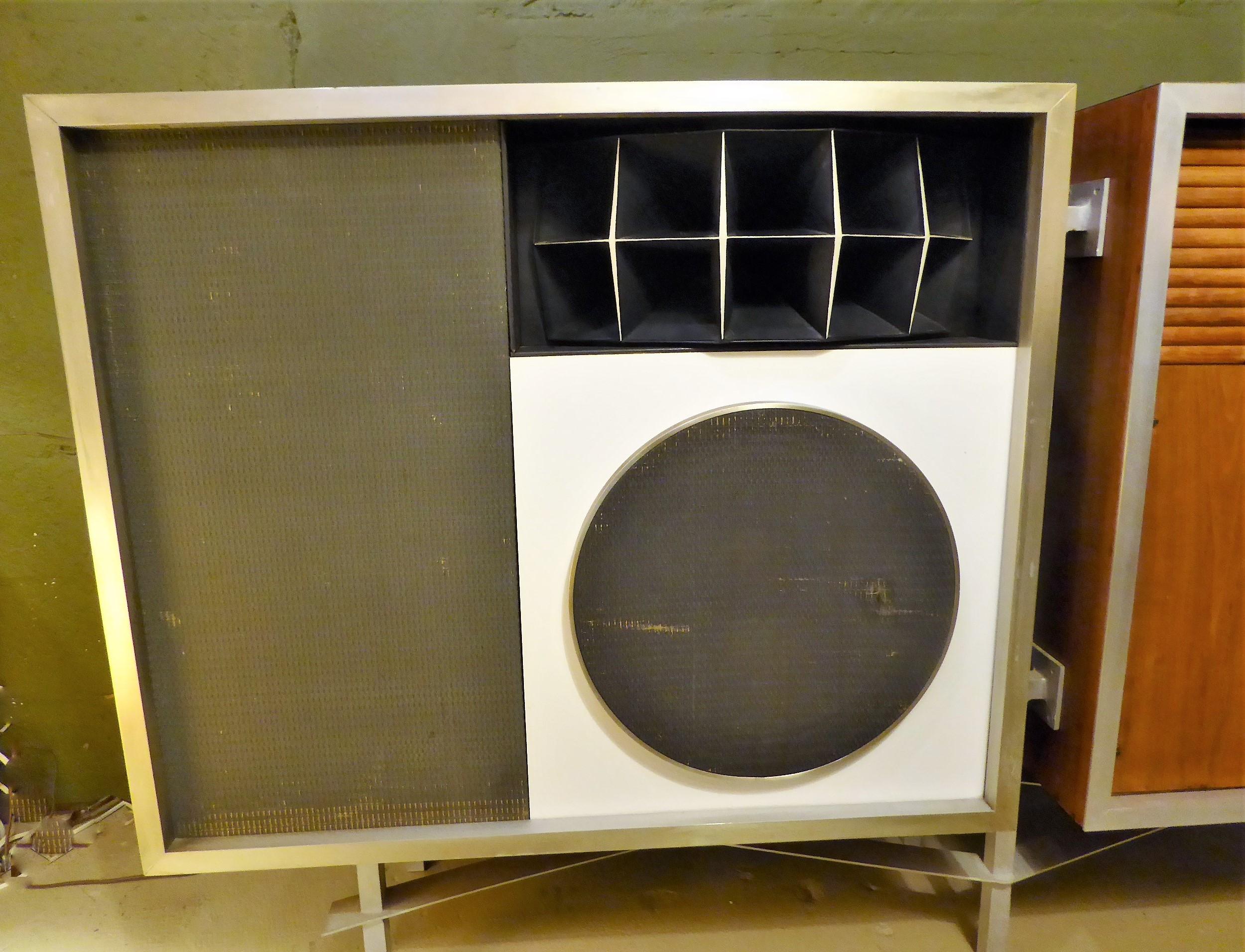 1956 Eames 3 Trusonic Speaker System and Custom Cabinet Credenza 5