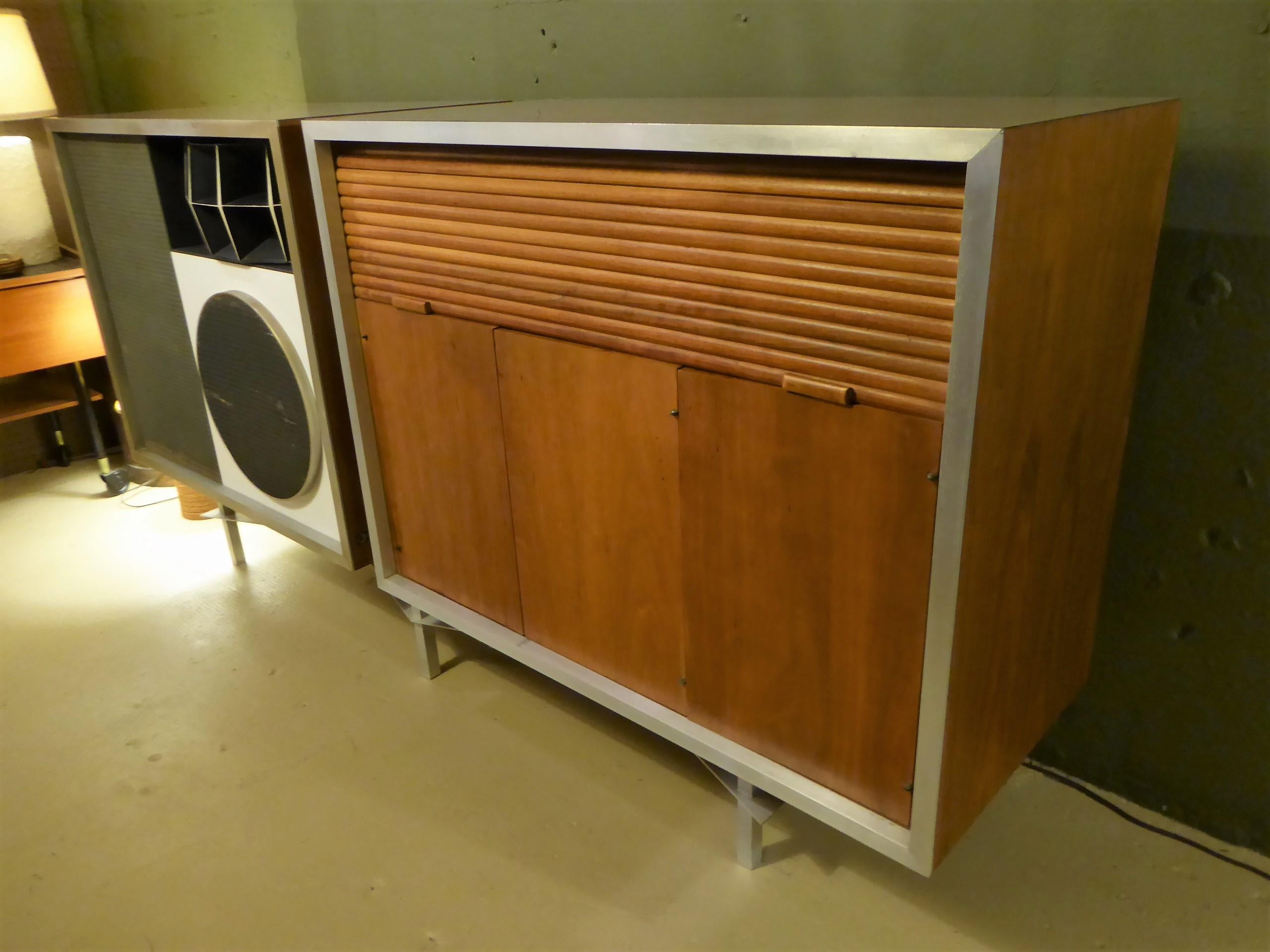 American 1956 Eames 3 Trusonic Speaker System and Custom Cabinet Credenza