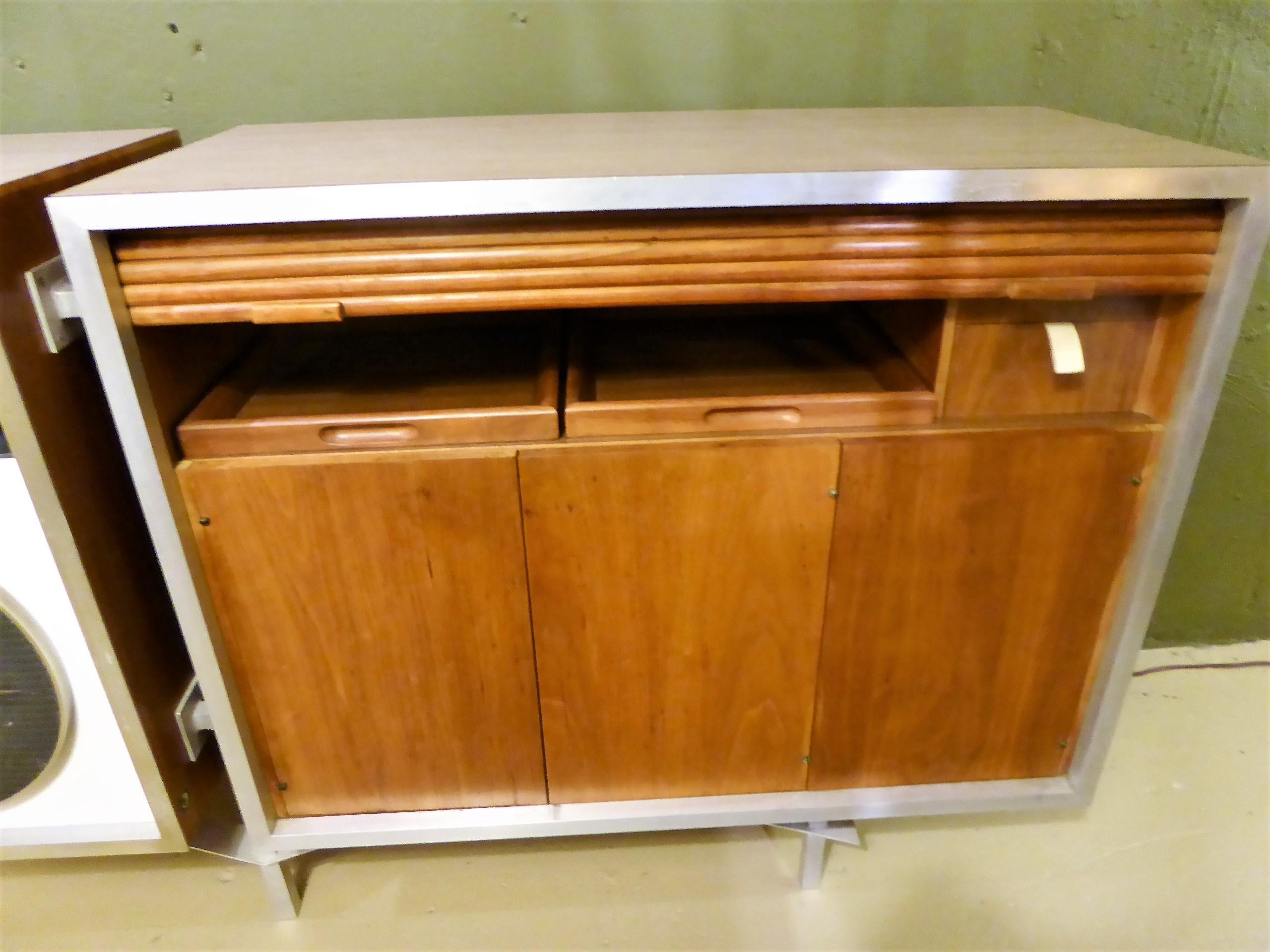Mid-20th Century 1956 Eames 3 Trusonic Speaker System and Custom Cabinet Credenza