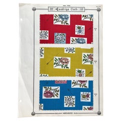 1956 E&W Quadriga Cloth Fabric Sample Board, Mid-Century Textile Display